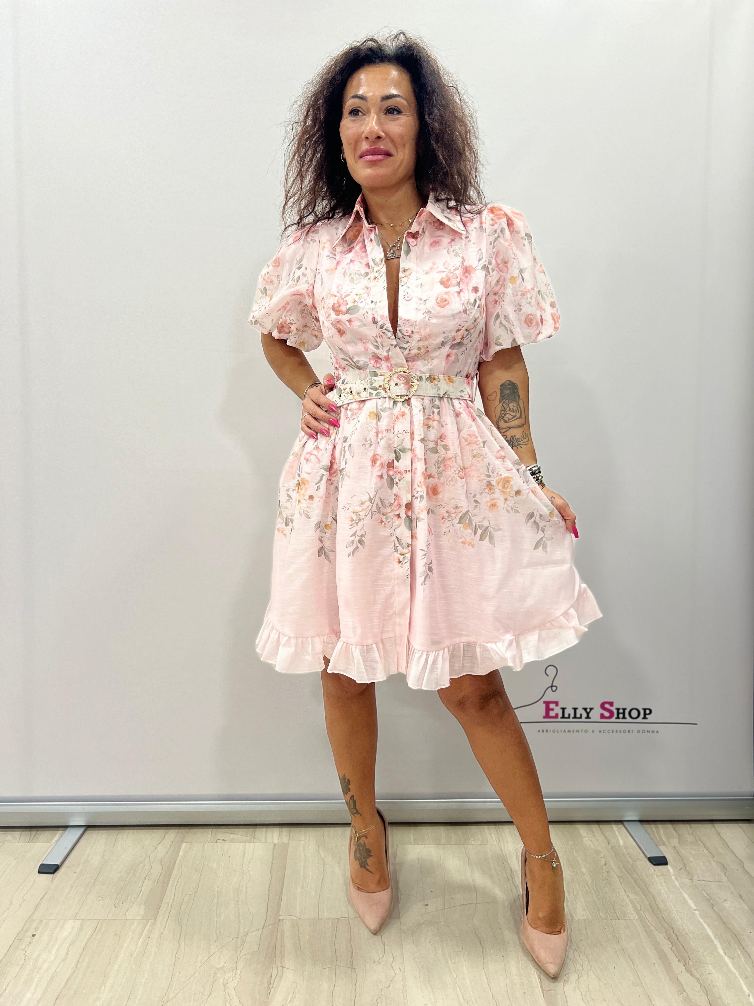 Abito corto floreale elegante donna