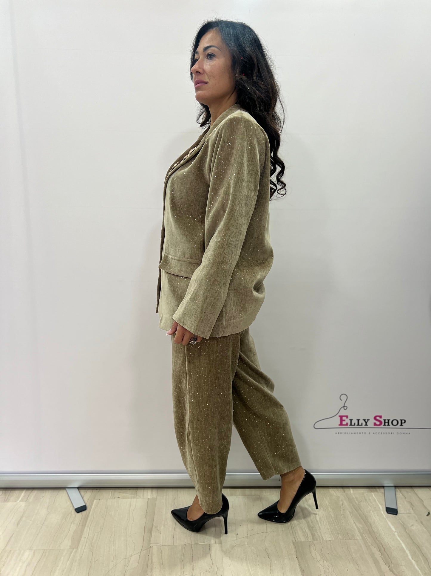 Completo donna elegante glitter two-piece