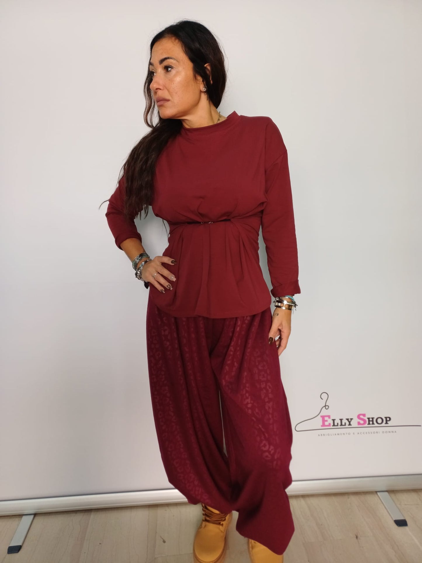 Blusa con arriccio in vita donna