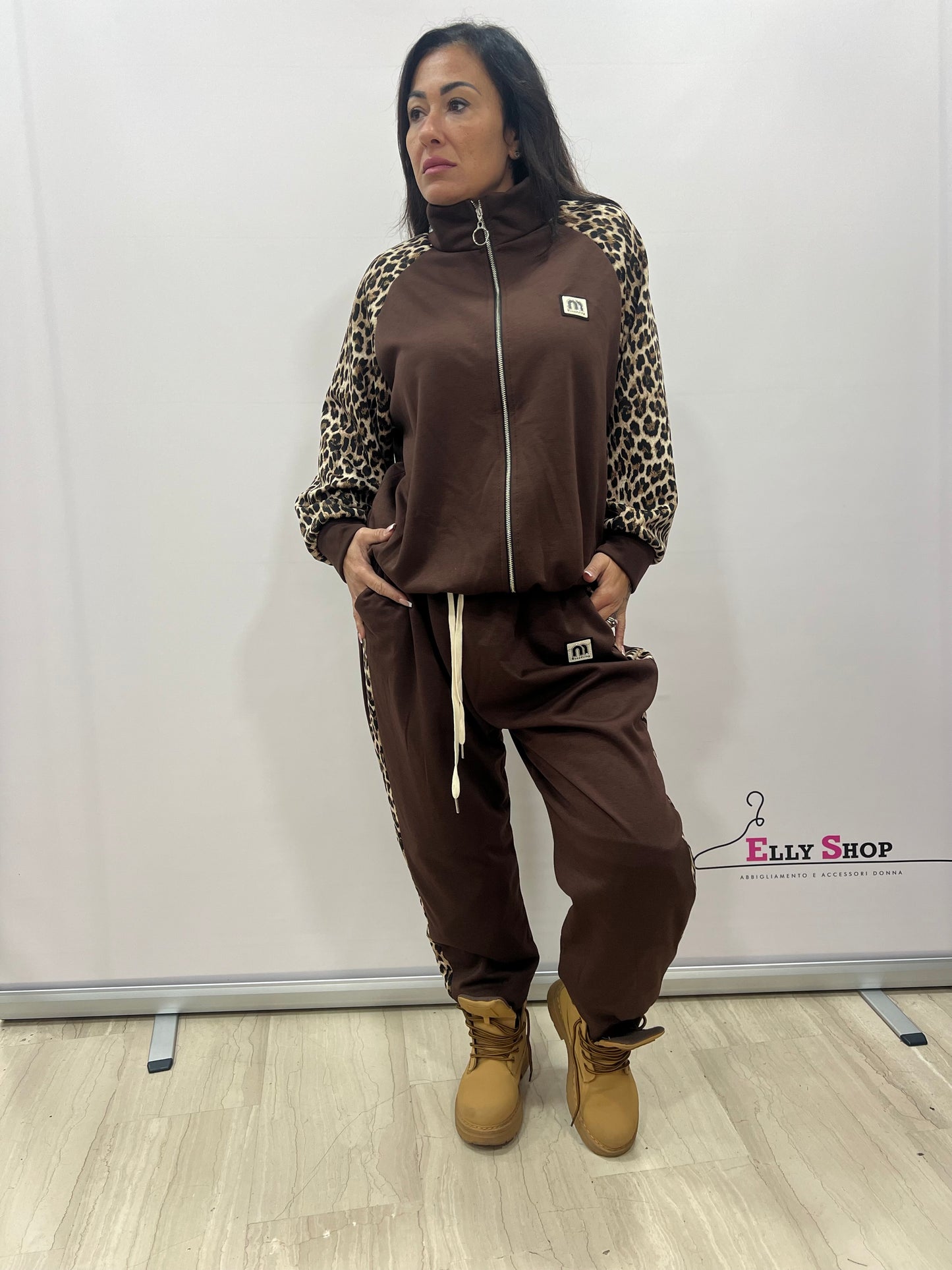 Tuta curvy donna con dettagli animalier