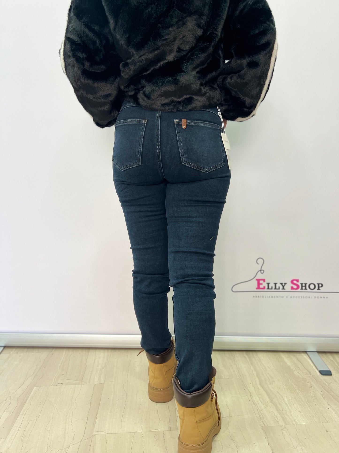 Jeans donna vita alta elasticizzati blu fino a taglia 52