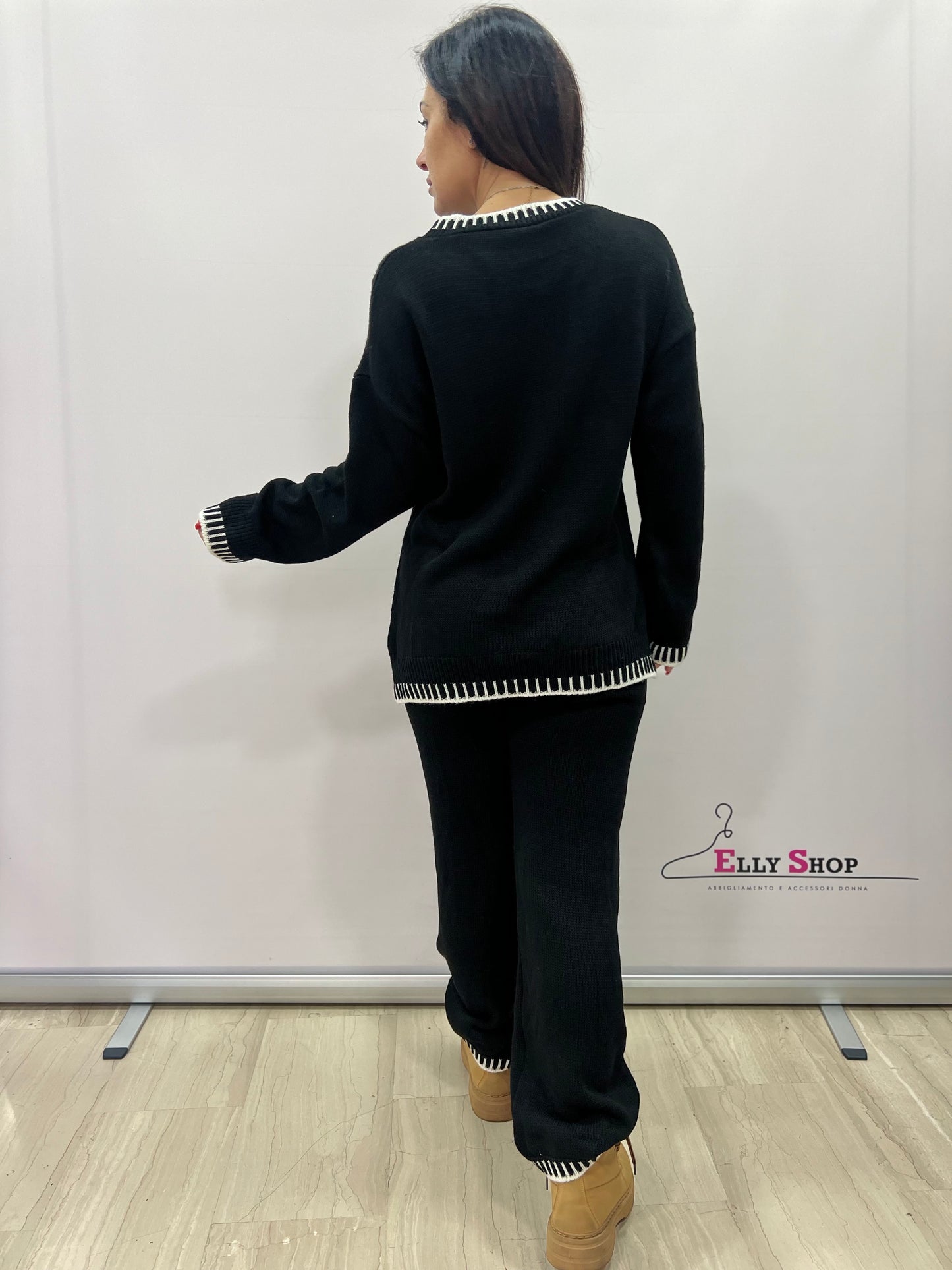 Completo donna in maglia due pezzi casual chic