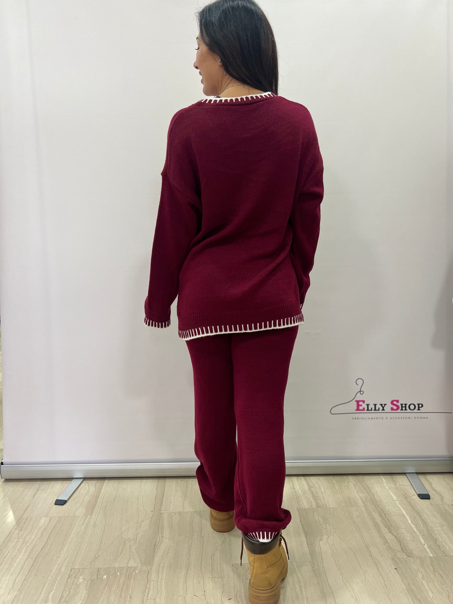 Completo donna in maglia due pezzi casual chic