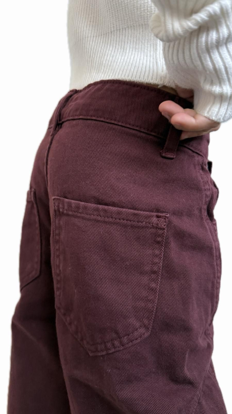 Jeans balloon bambina bordeaux