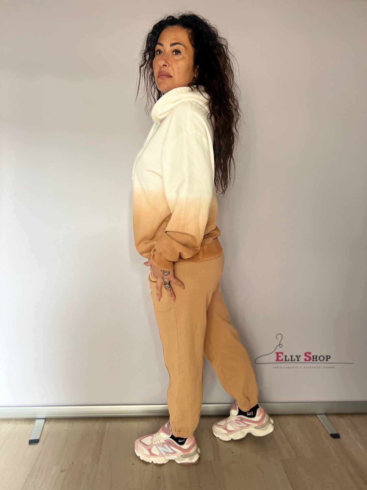 Completo tuta donna degradé con cappuccio