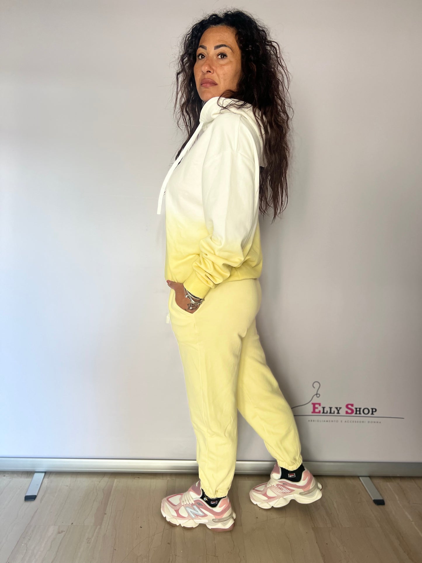 Completo tuta donna degradé con cappuccio