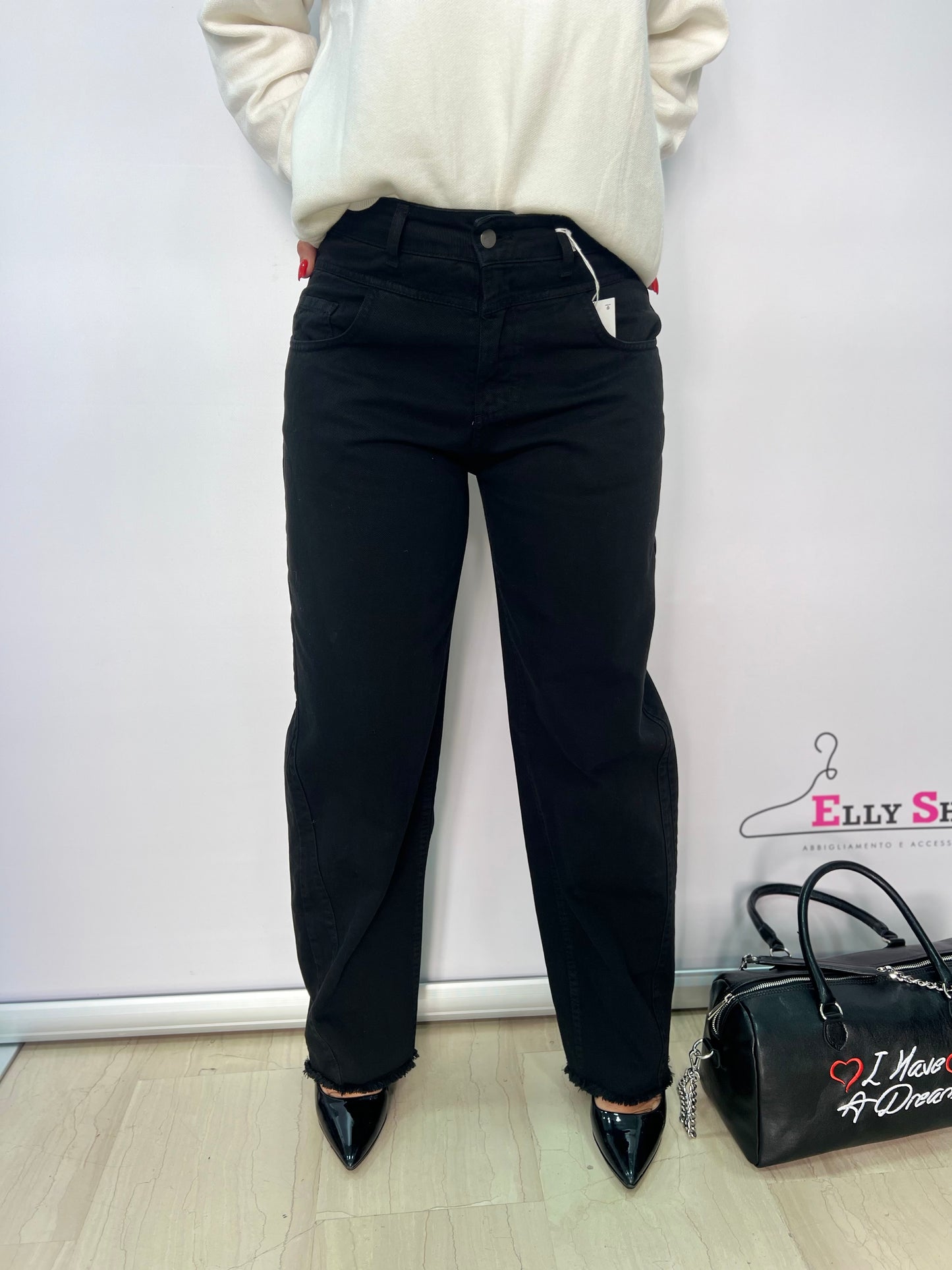 Jeans donna vita alta balloon