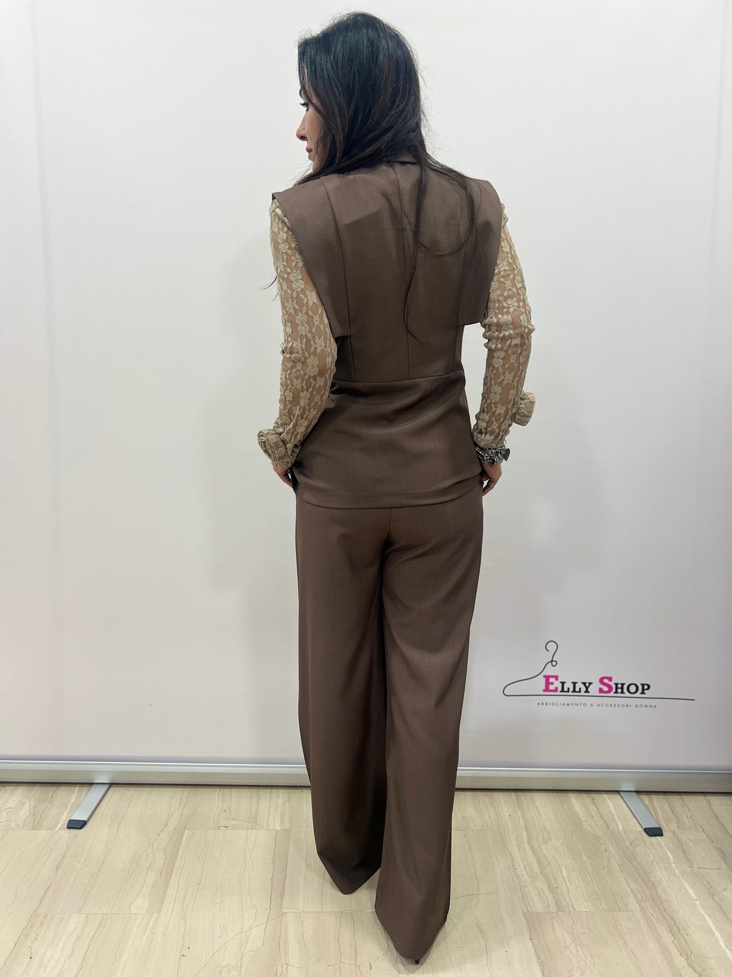 Completo donna elegante gilet e palazzo