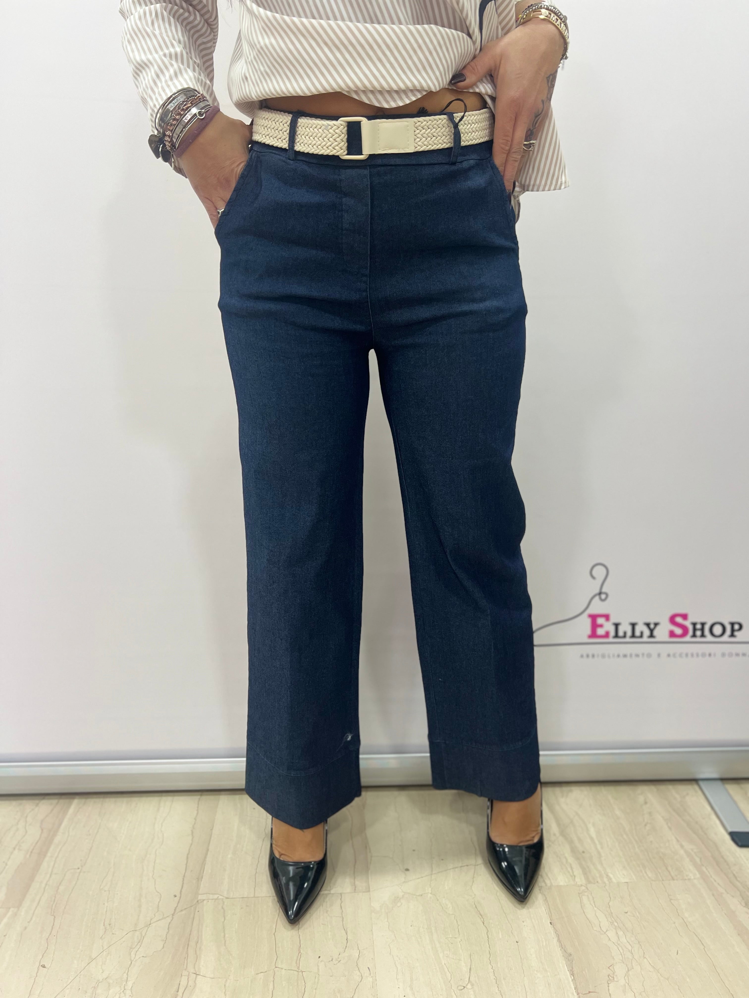 Pantaloni palazzo donna effetto denim
