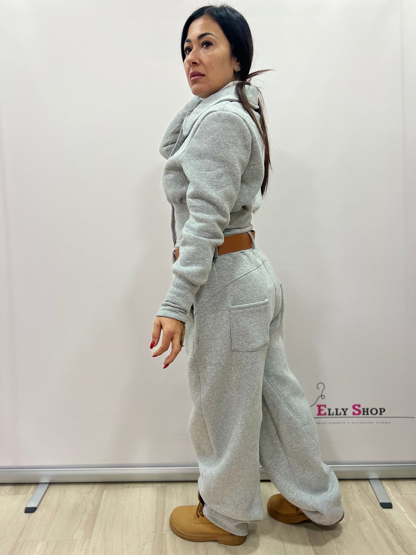 Completo donna felpato due pezzi casual chic