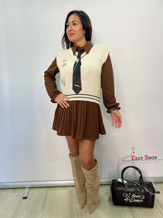 Vestito donna con maglioncino integrato