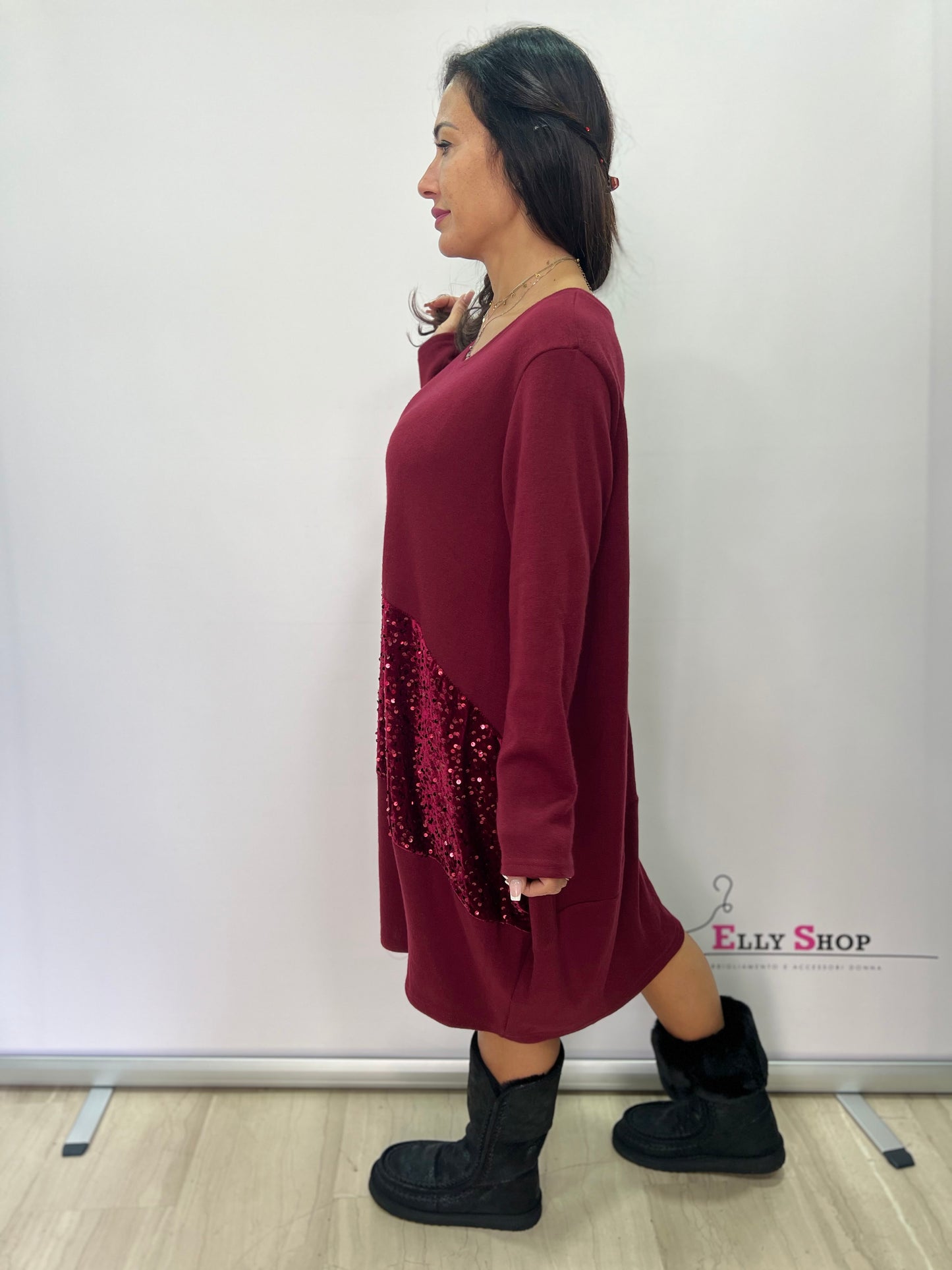 Abito curvy paillettes donna