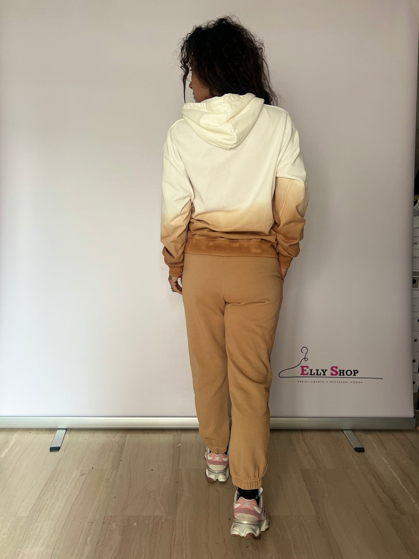 Completo tuta donna degradé con cappuccio