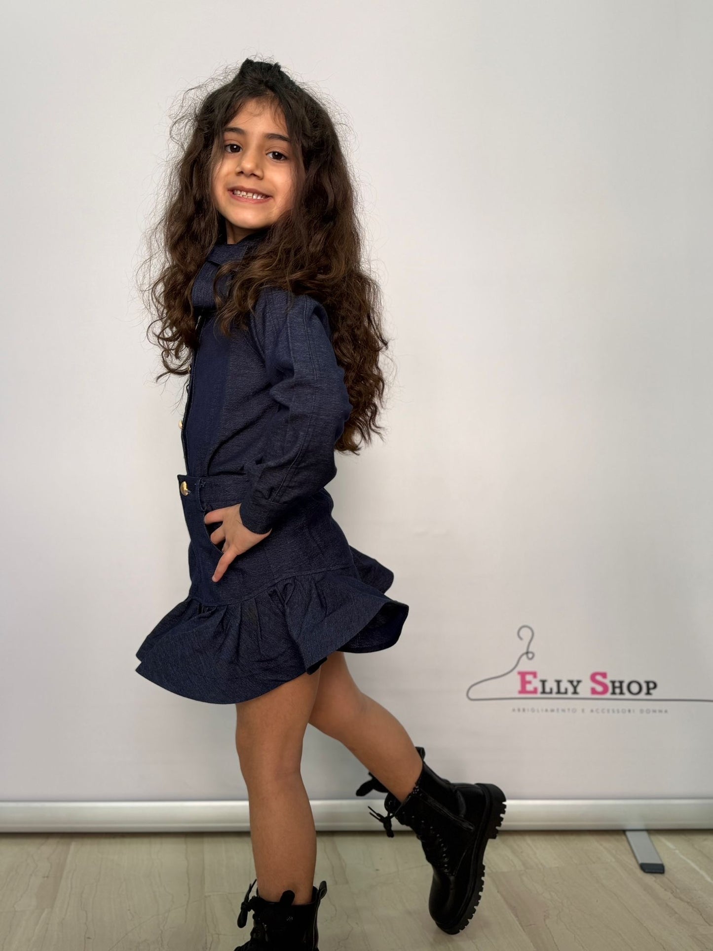 Completo elegante bambina con gonna e fiocco