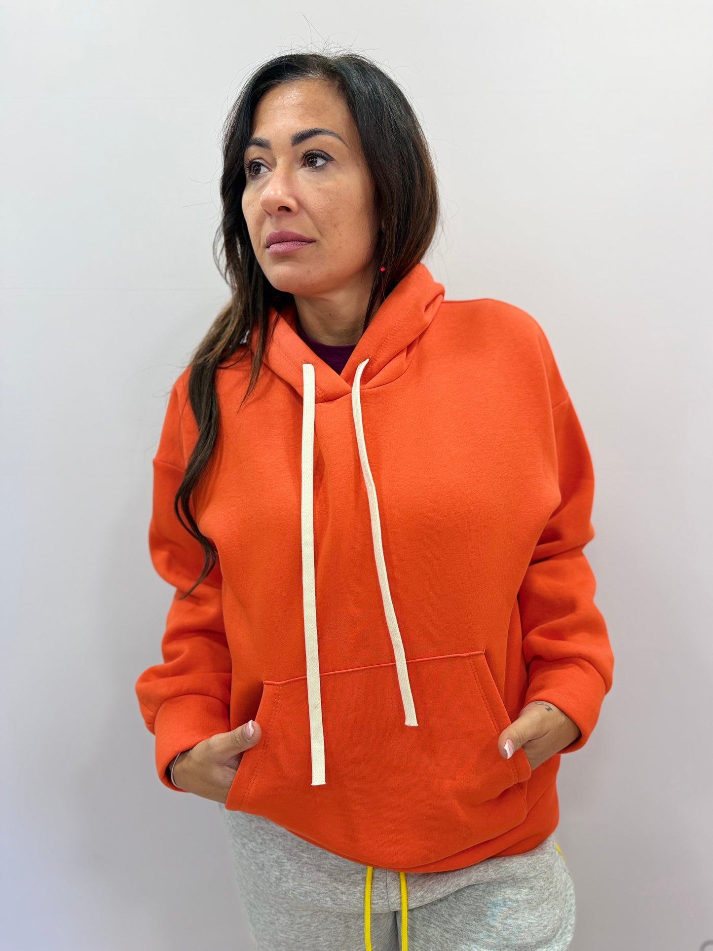 Felpa con cappuccio donna casual autunno inverno