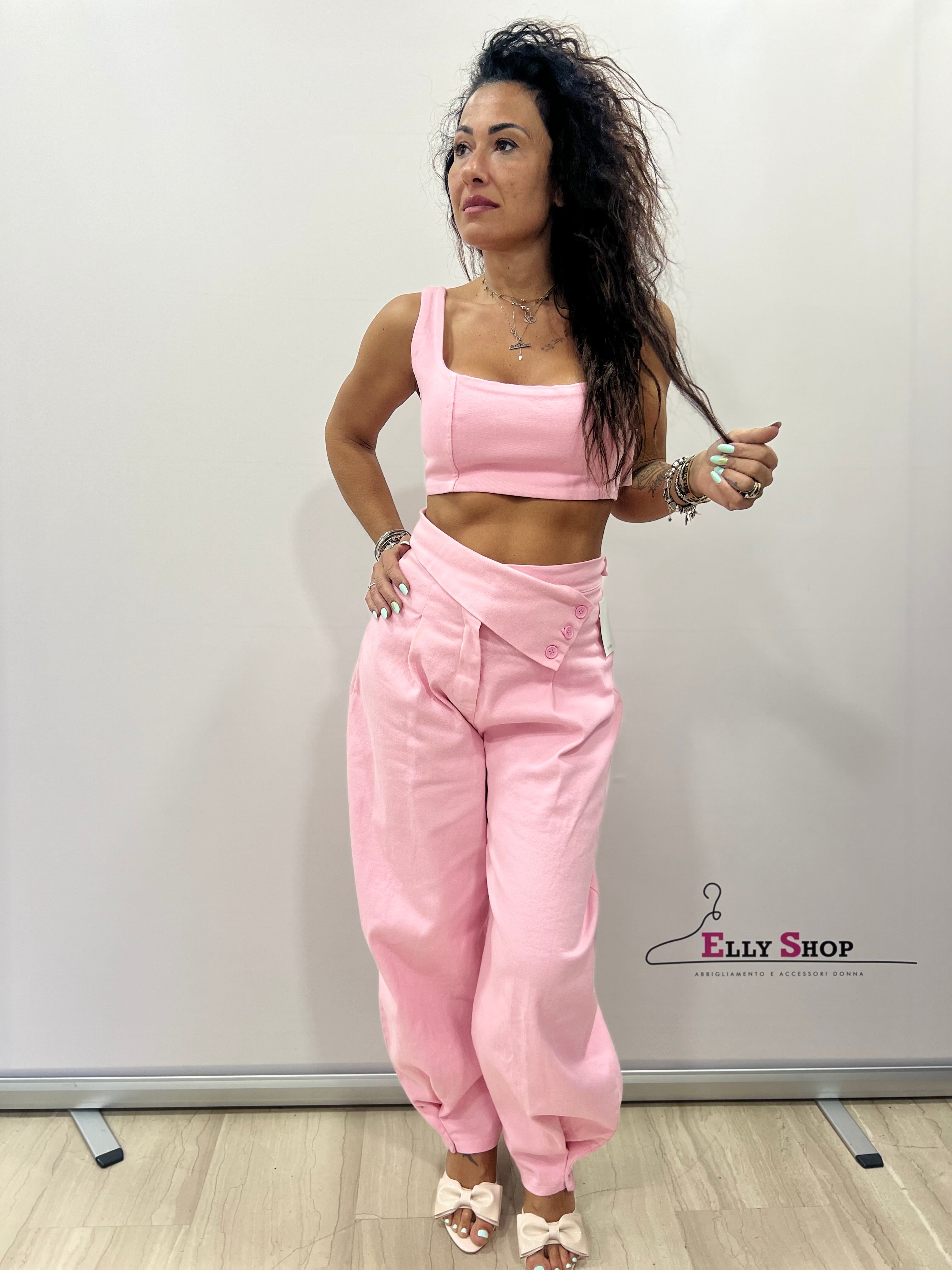 Completo donna crop top e pantalone estivo