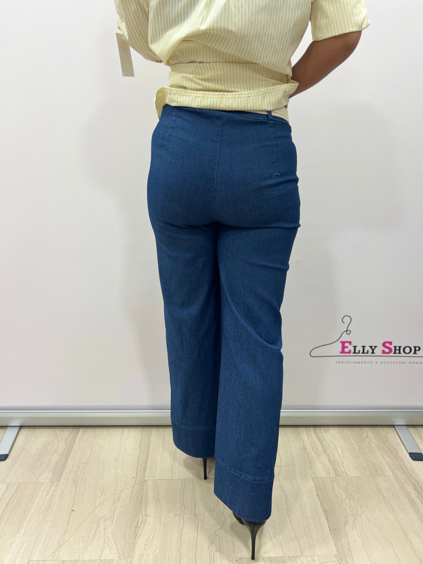 Pantaloni palazzo donna effetto denim