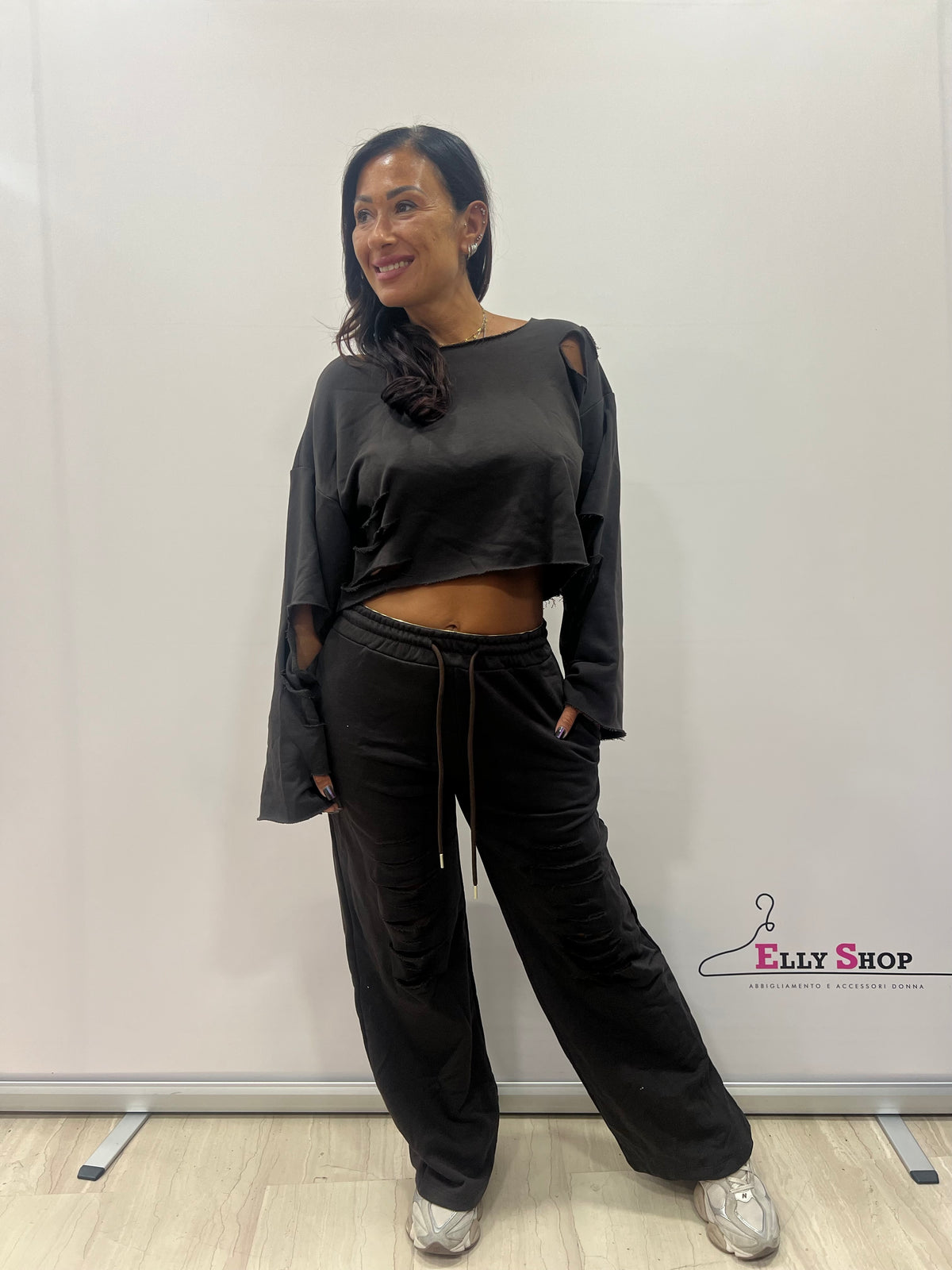 Completo Donna Destroyed Urban con Pantalone Palazzo