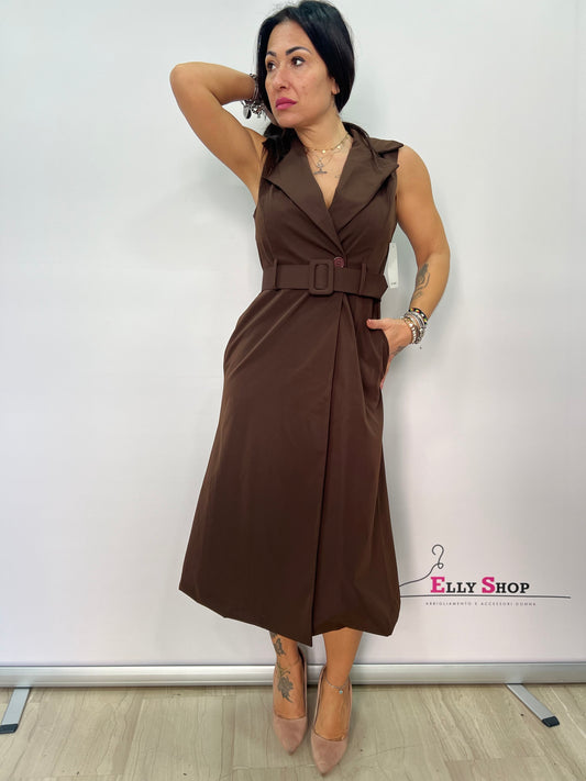 Abito midi blazer con cintura donna elegante