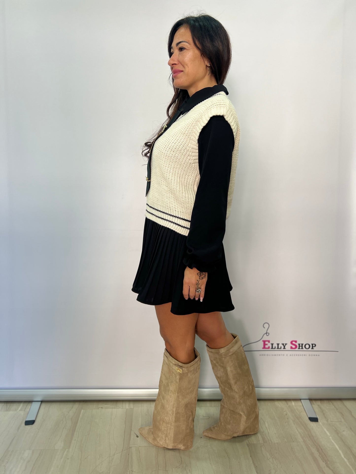 Vestito donna con maglioncino integrato