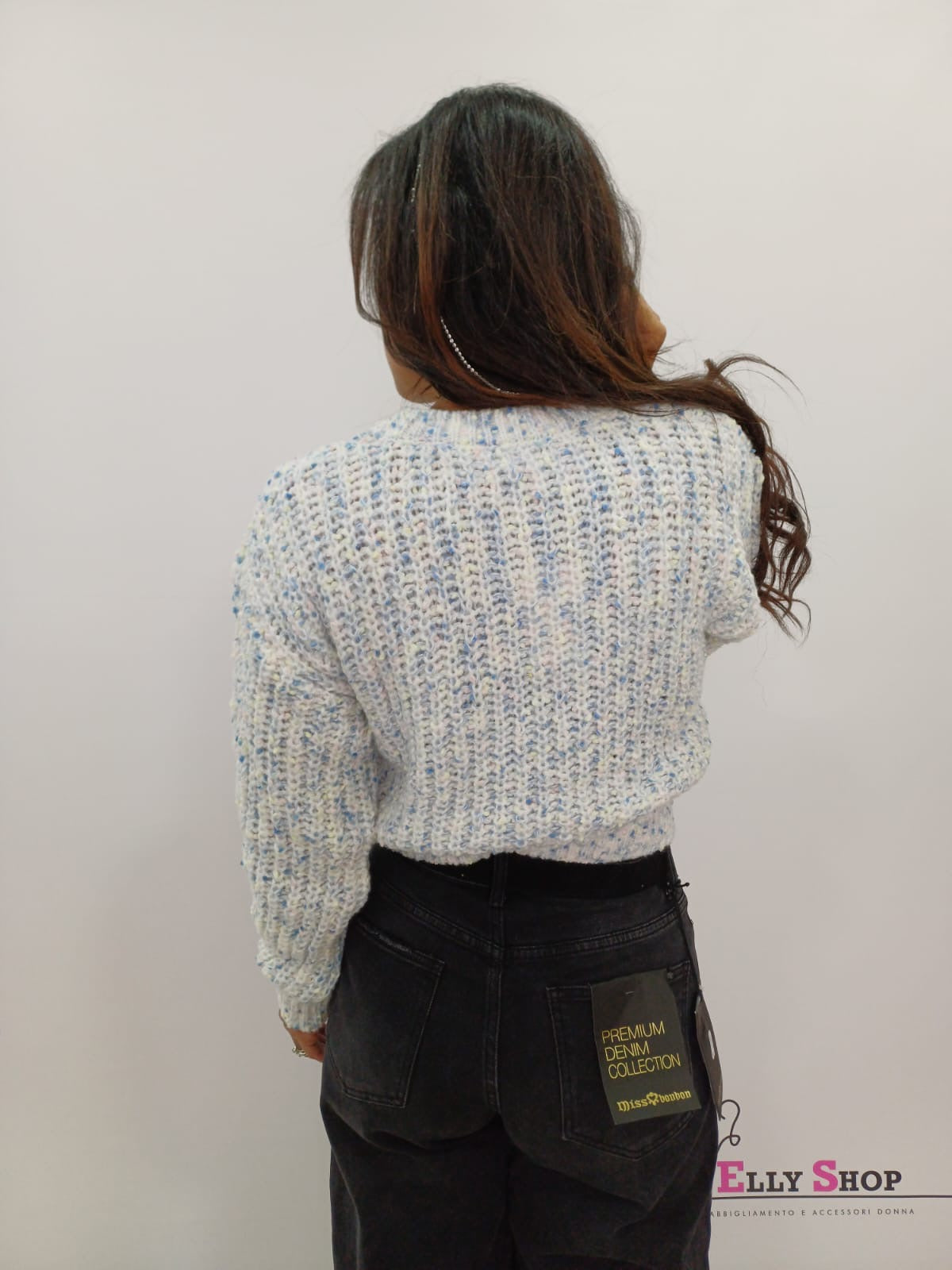 Maglione donna multicolor intrecciato