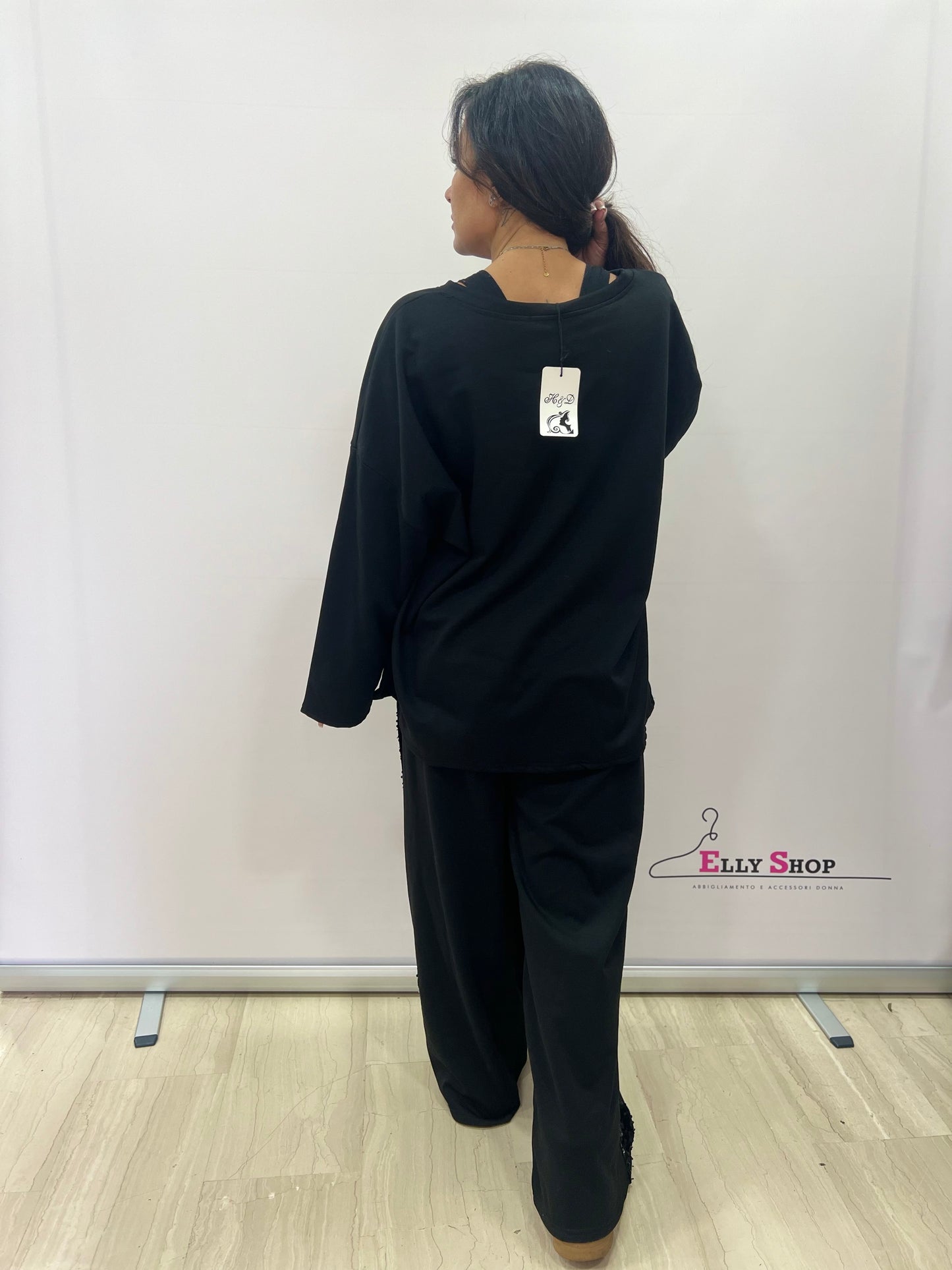 Tuta  completo curvy elegante con cuore glitter