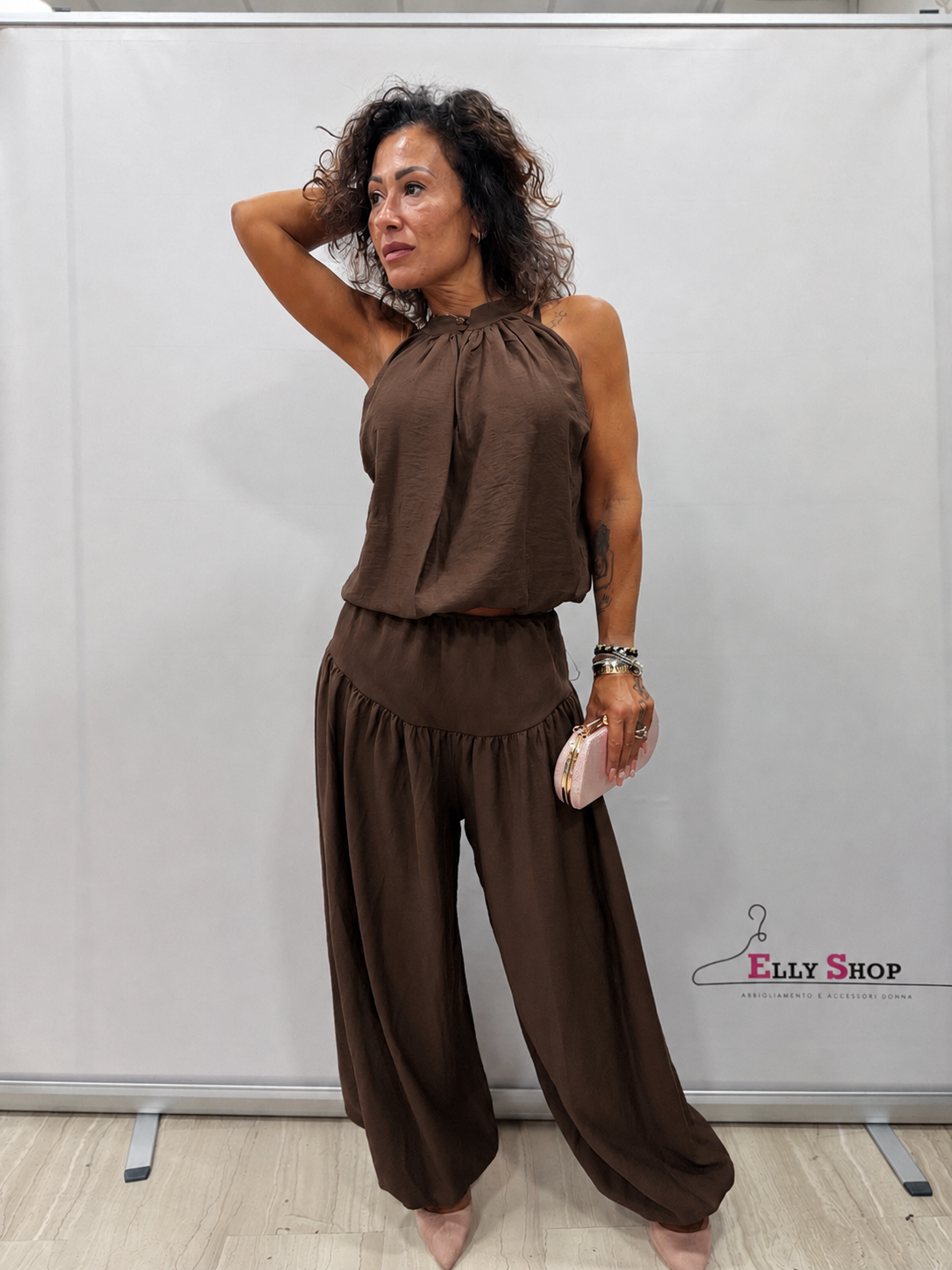 Completo Amalfi Donna Halter Palazzo Elegance