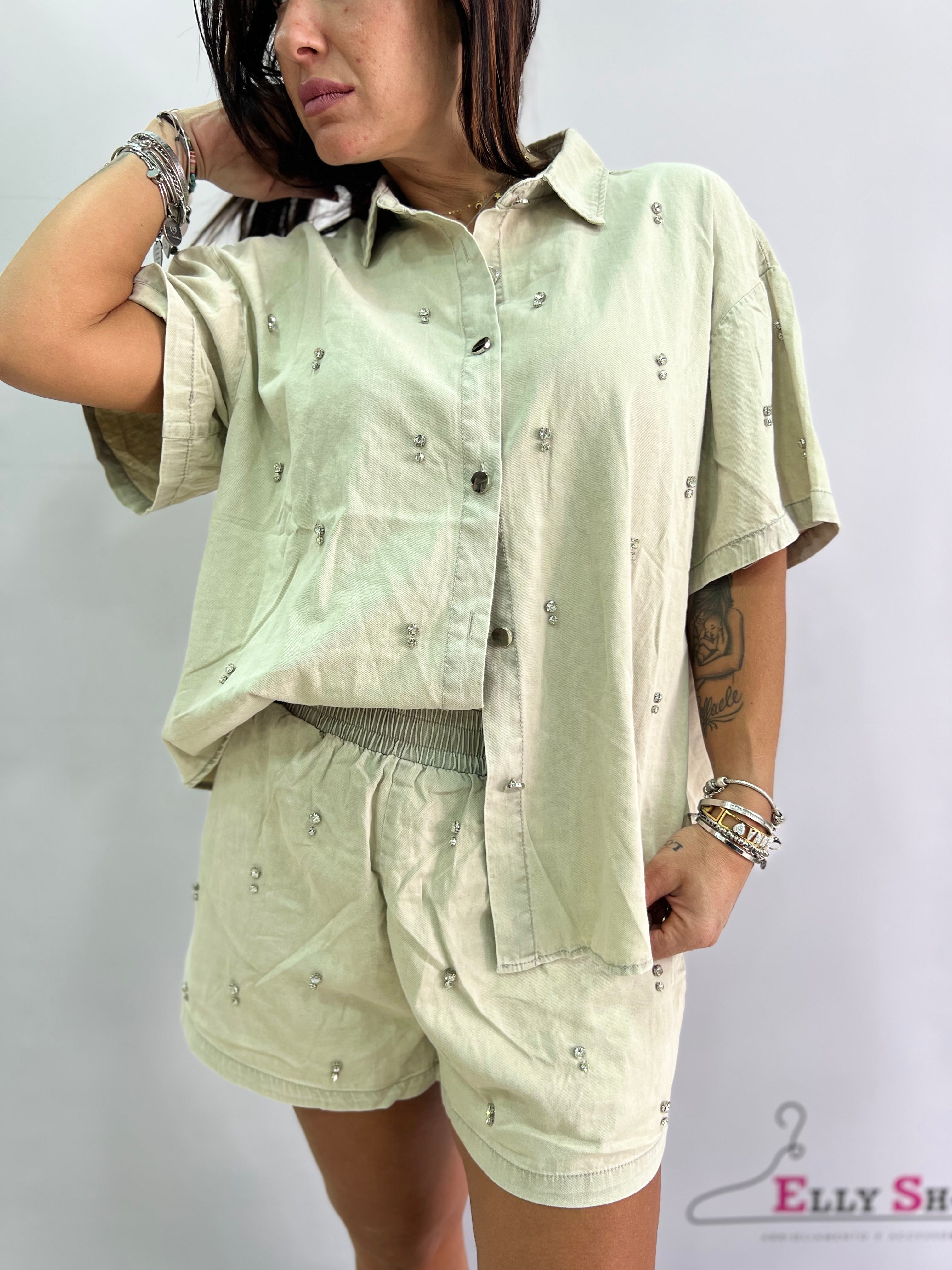 Completo Donna in Cotone Camicia e Short