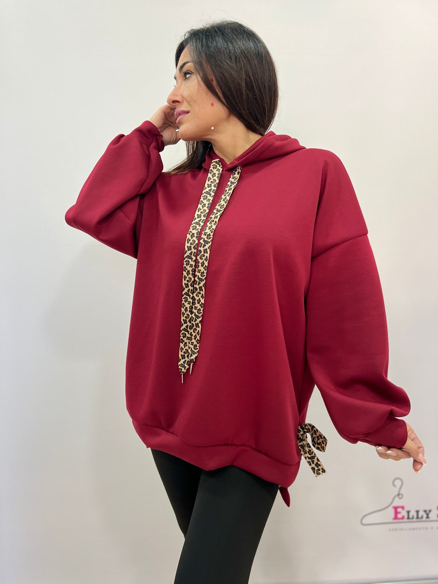 Completo felpa oversize con leggings donna