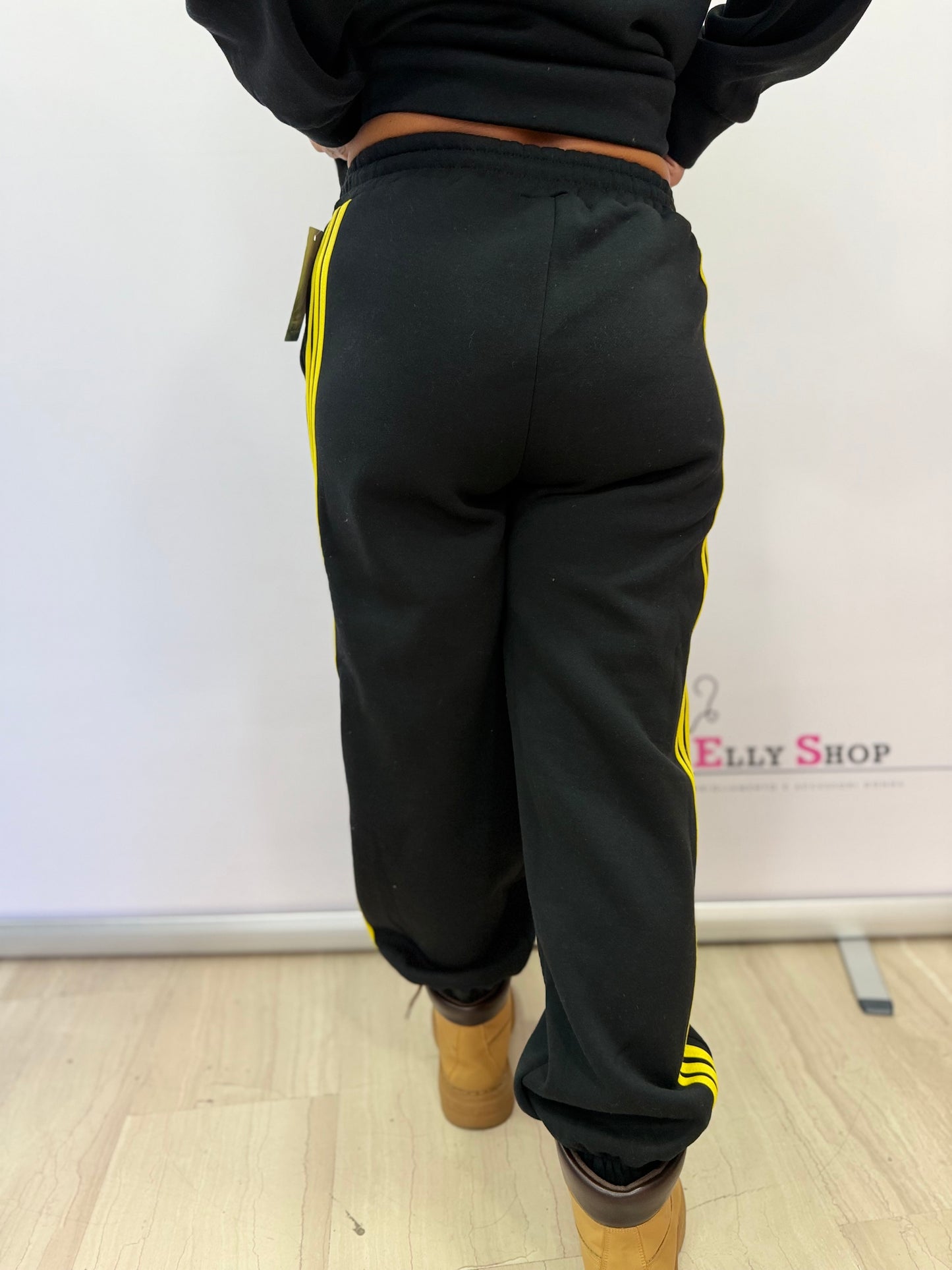 Pantalone tuta donna felpato con bande laterali
