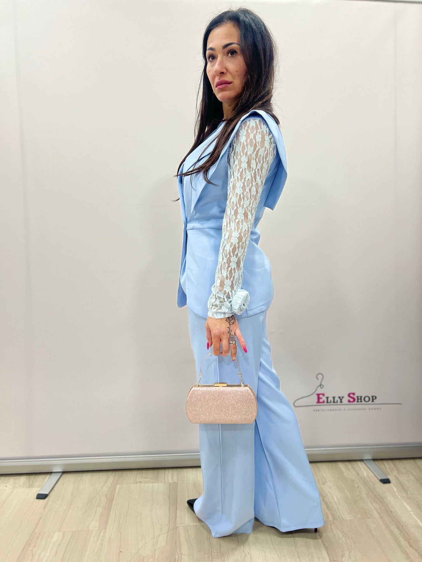 Completo donna elegante gilet e palazzo