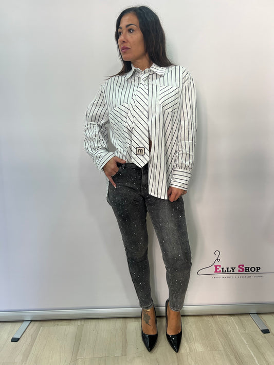 Camicia oversize donna a righe elegante