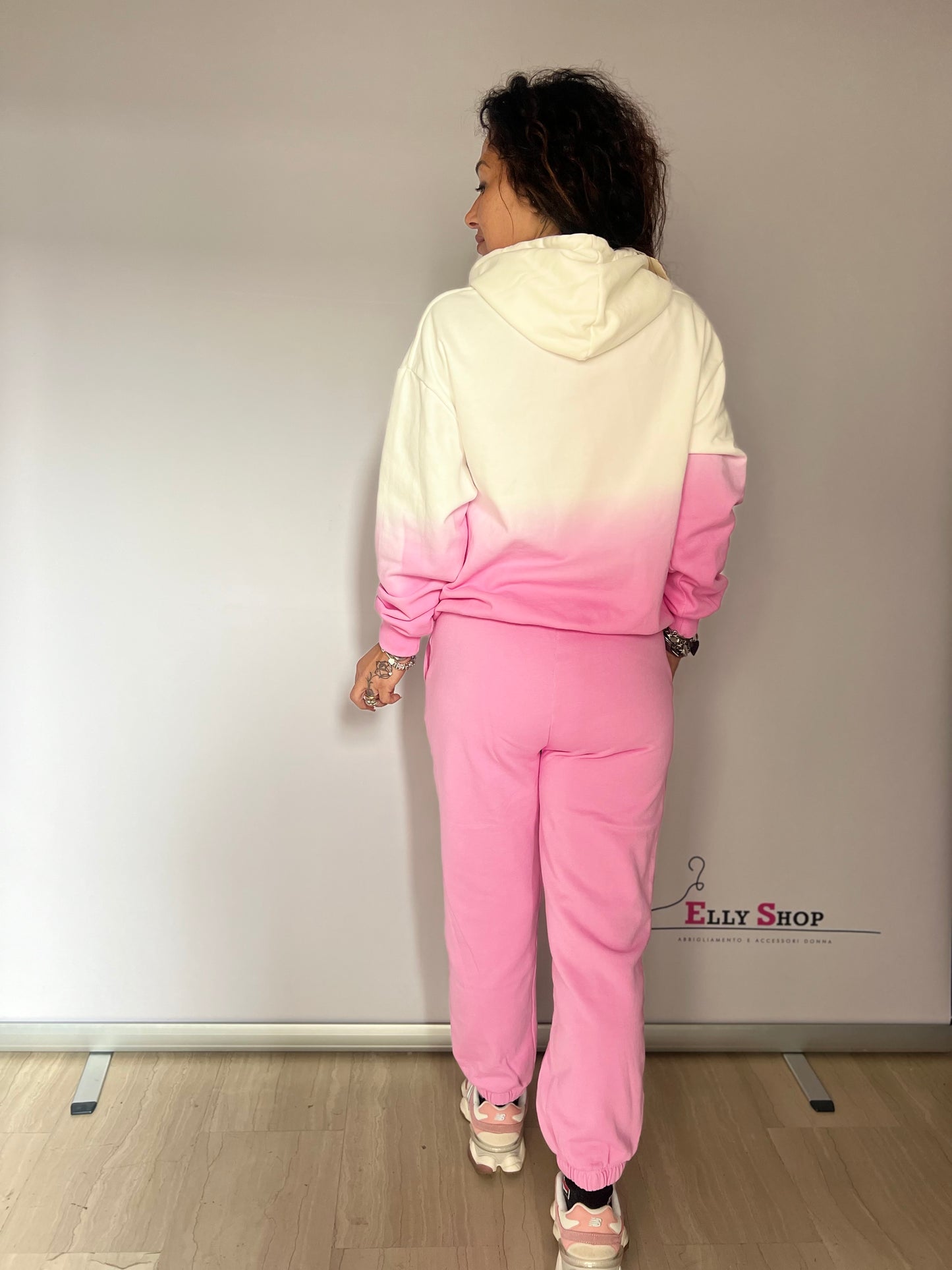 Completo tuta donna degradé con cappuccio