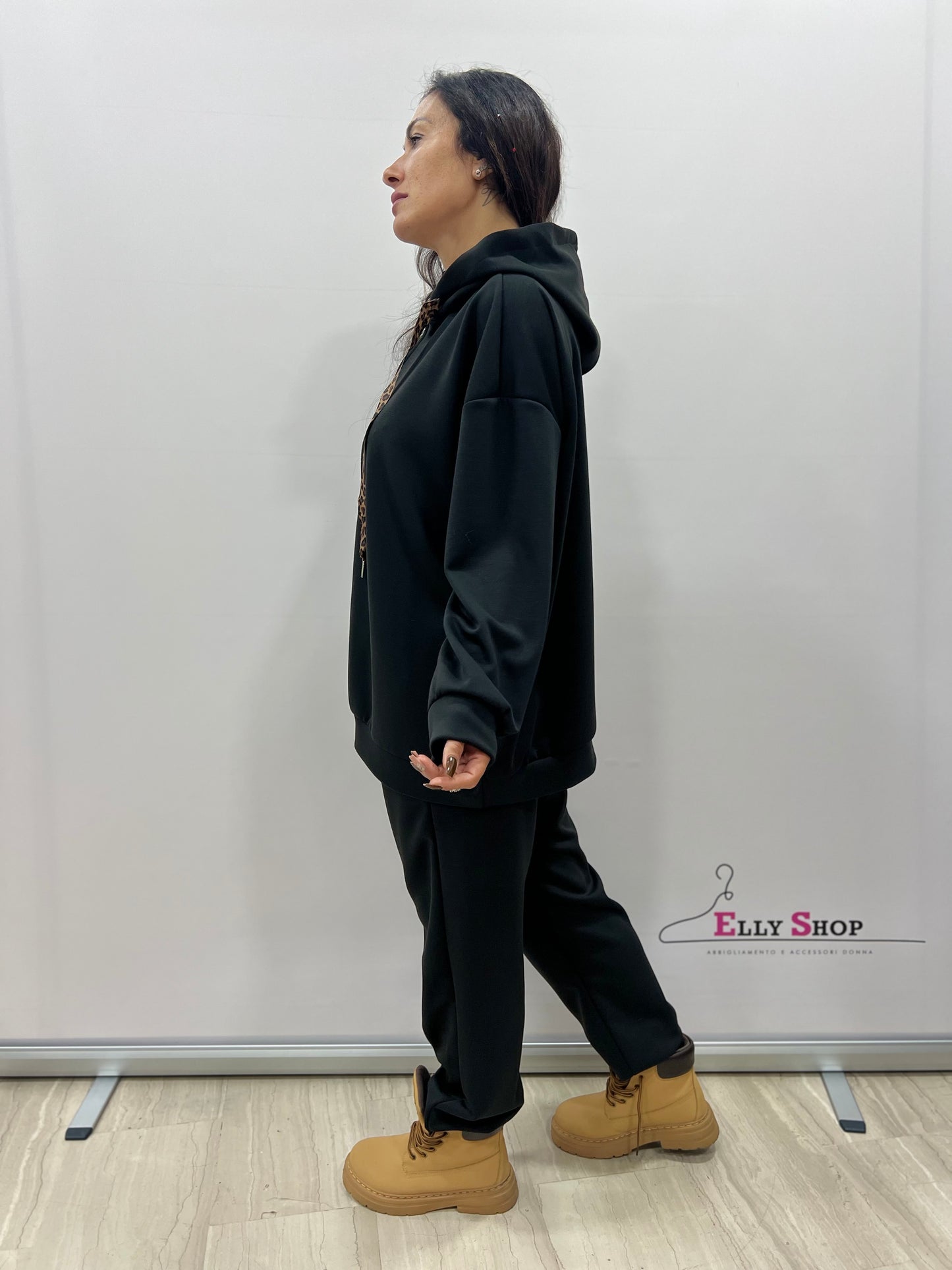 Completo curvy con cappuccio leo e brillantini