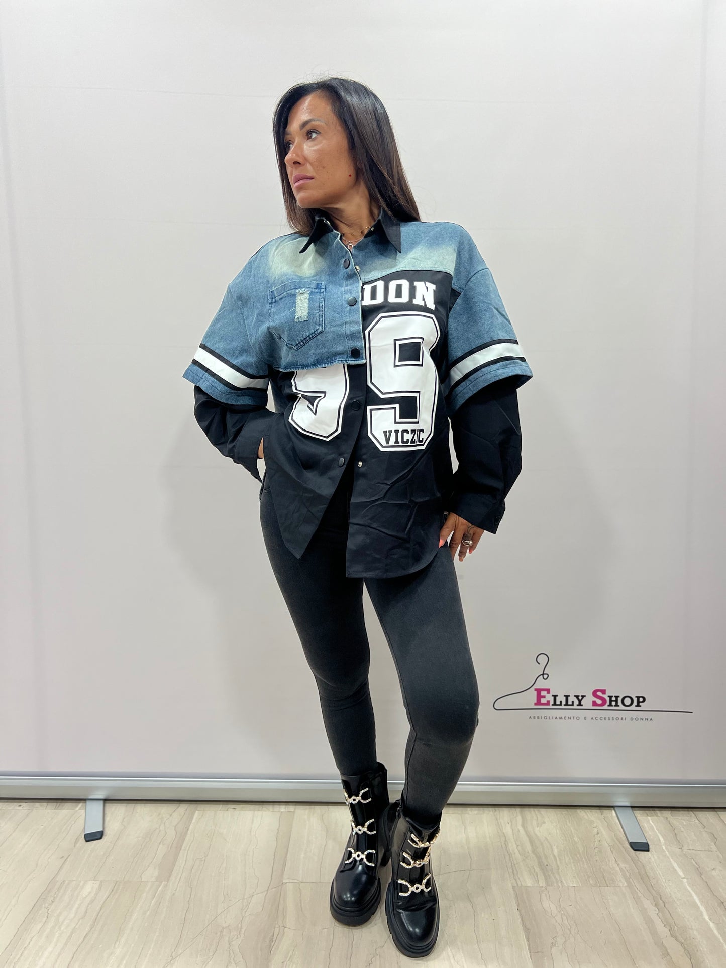 Leggins push up effetto denim