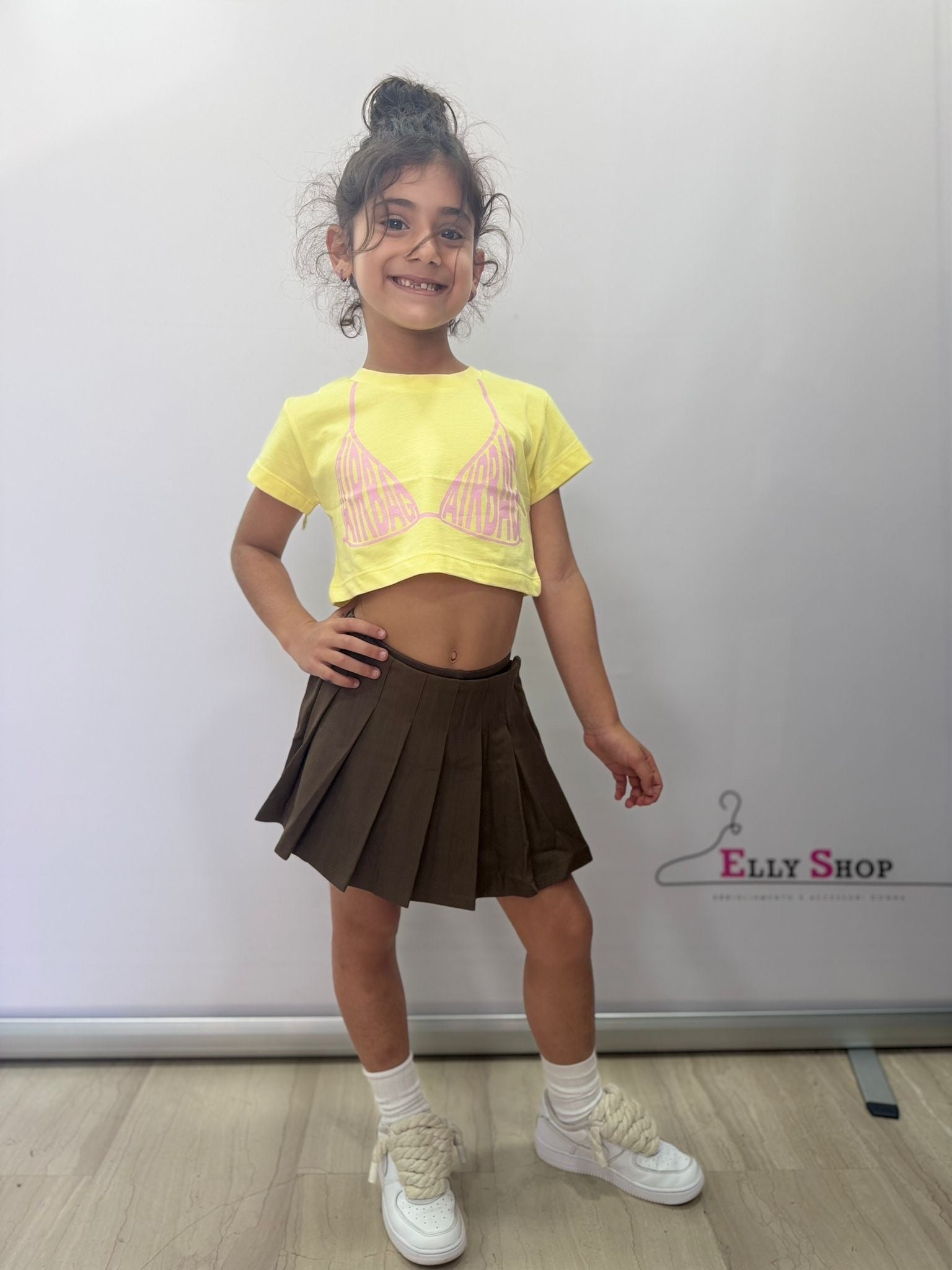 Gonna pantaloncino bambina plissettata corta
