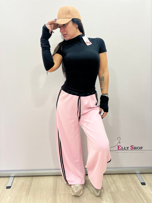 Pantaloni palazzo donna con bande laterali