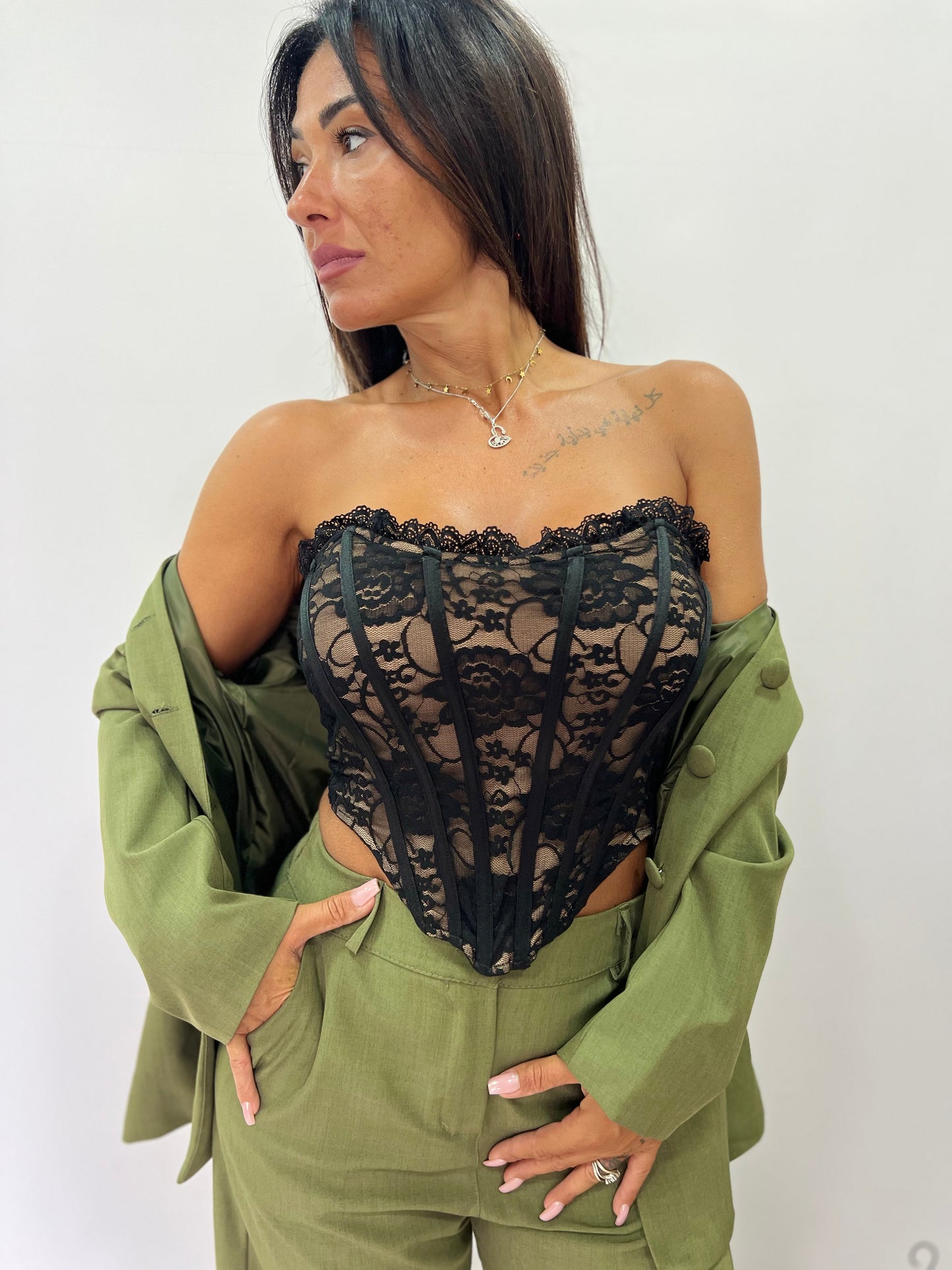 Top corpetto merletto