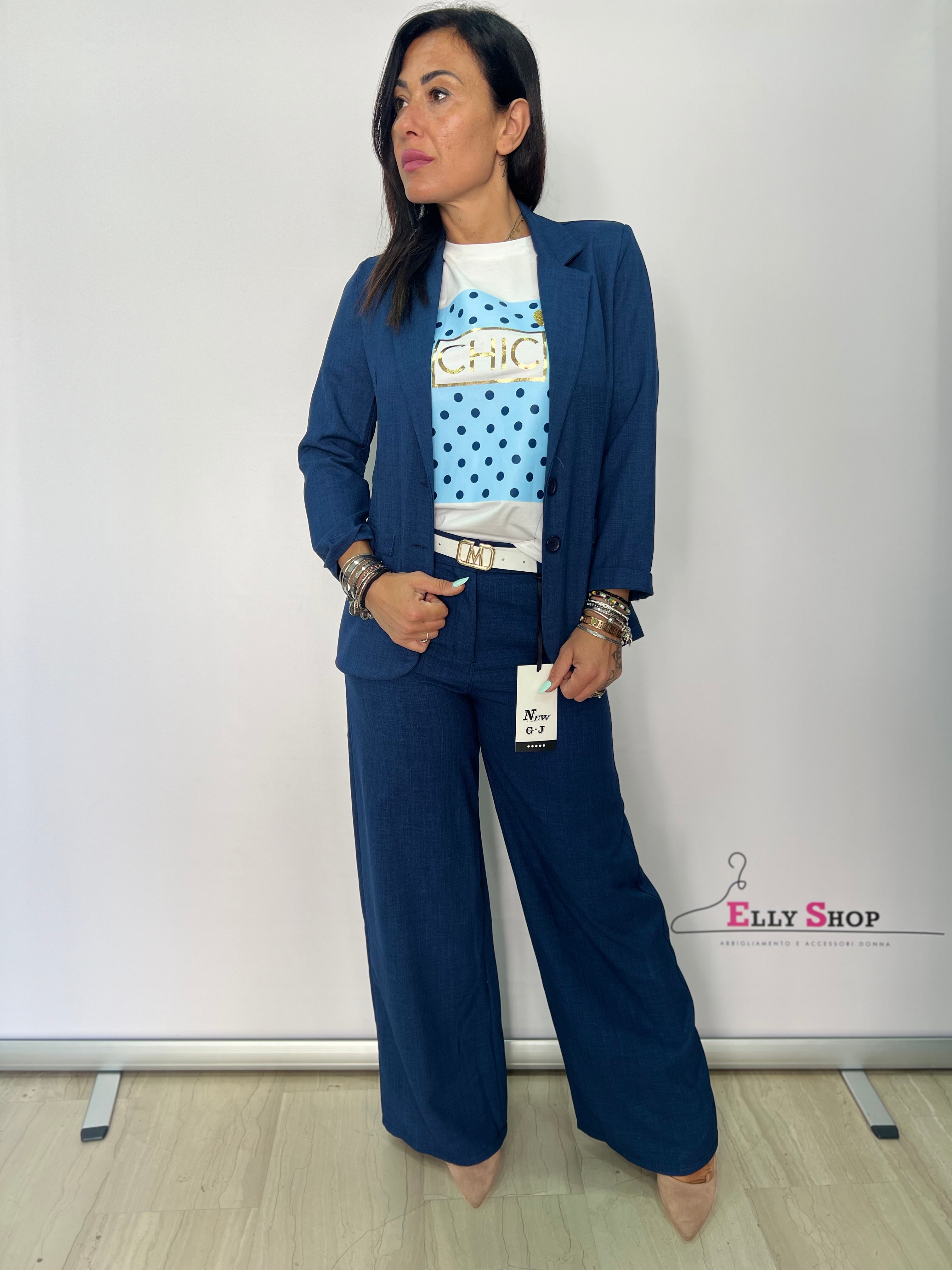 Completo donna lino blazer pantalone elegante