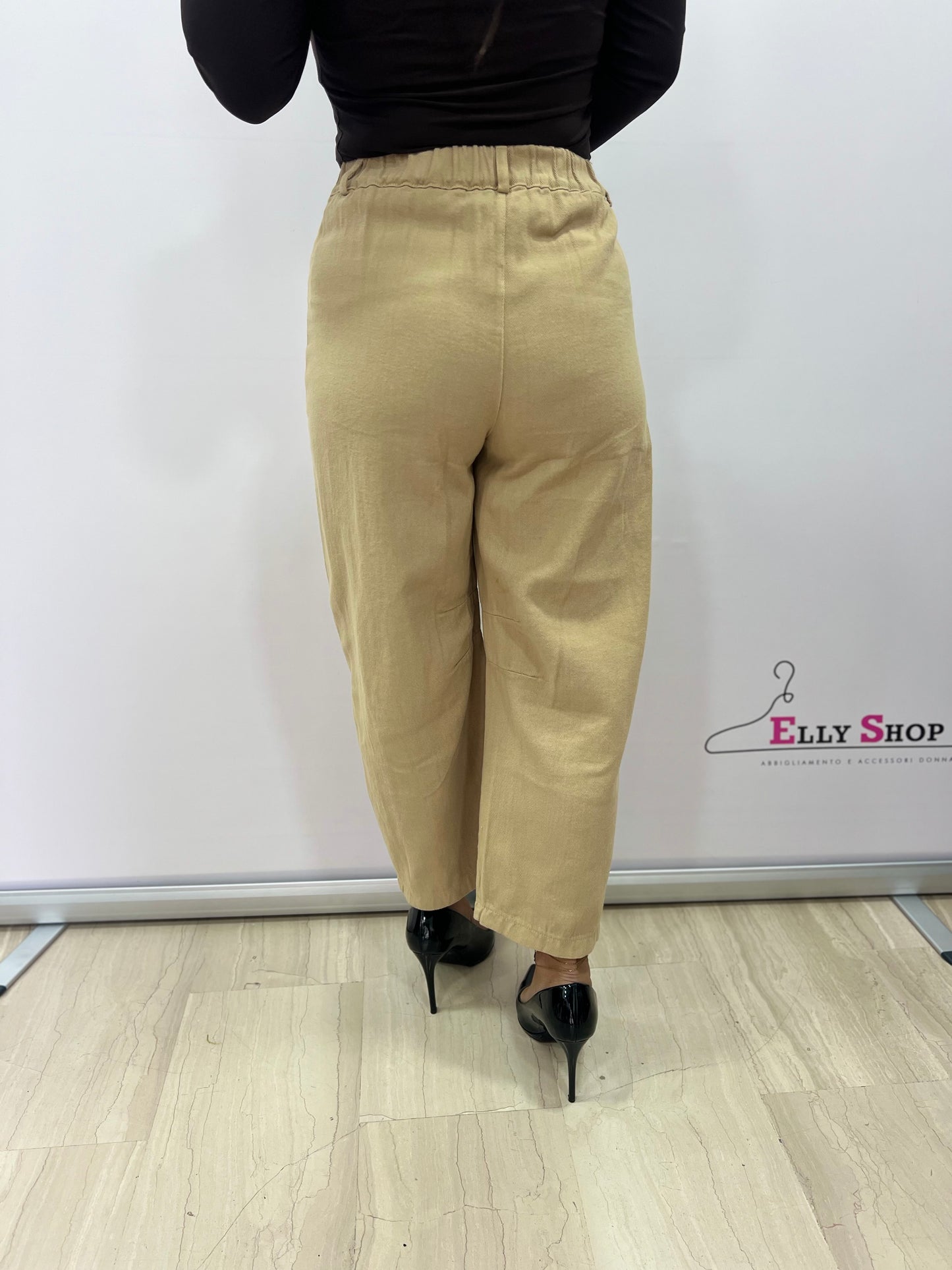 Pantalone donna cropped vita alta colorato