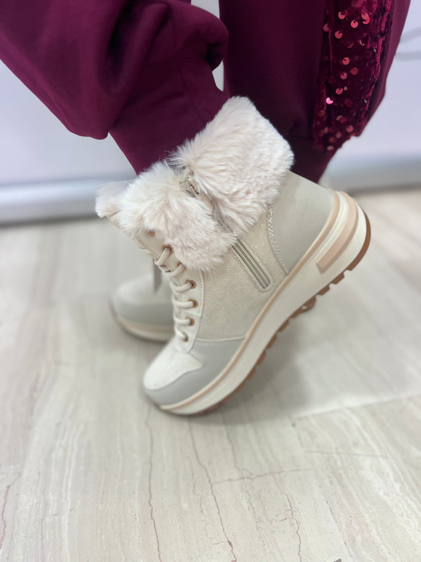 Stivaletti invernali donna con pelliccia