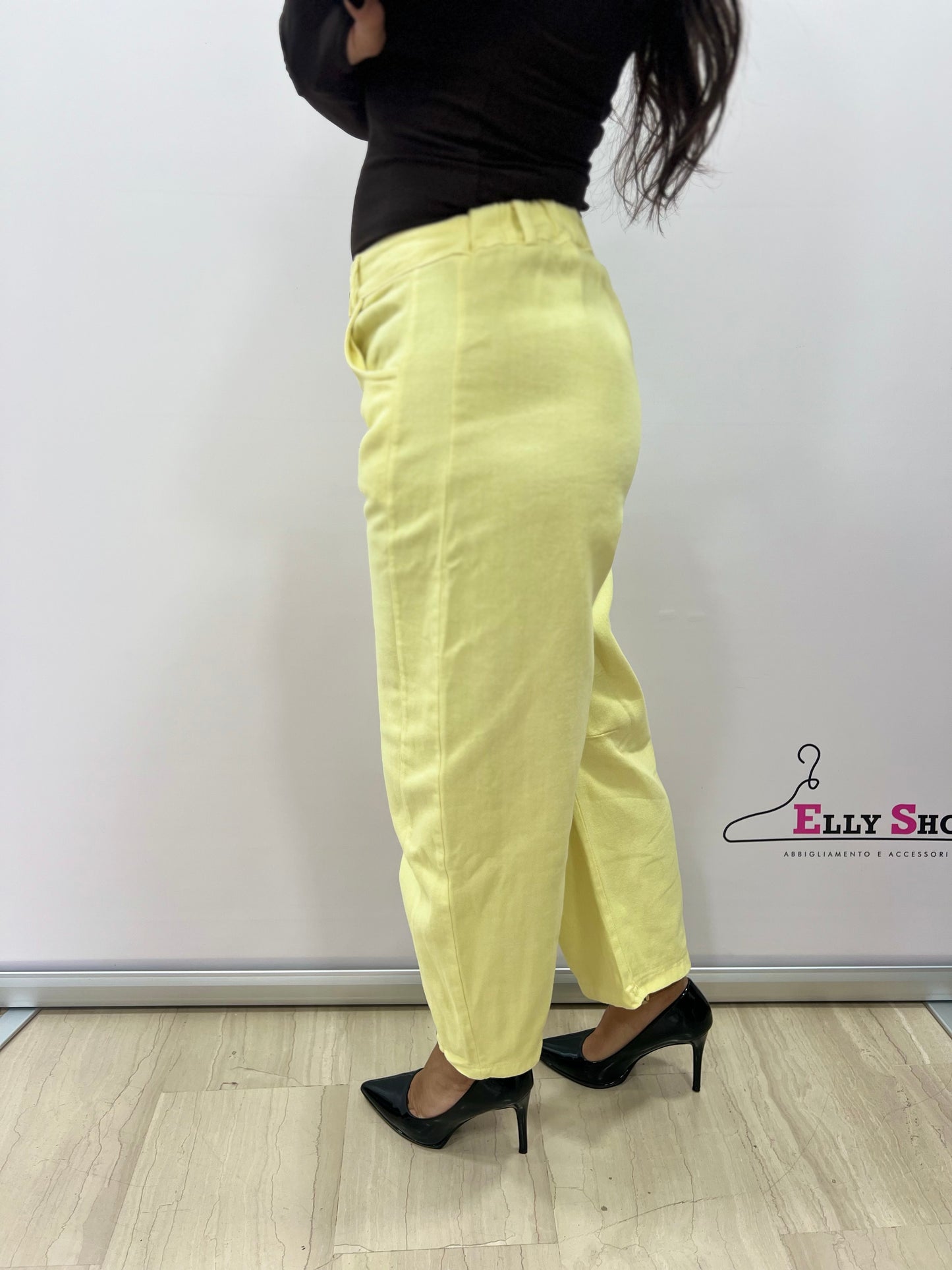 Pantalone donna cropped vita alta colorato