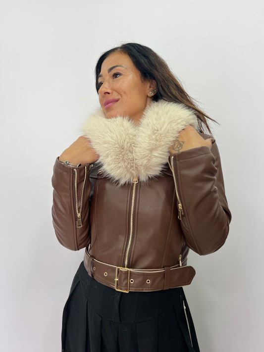 Chiodo donna con pelliccia removibile