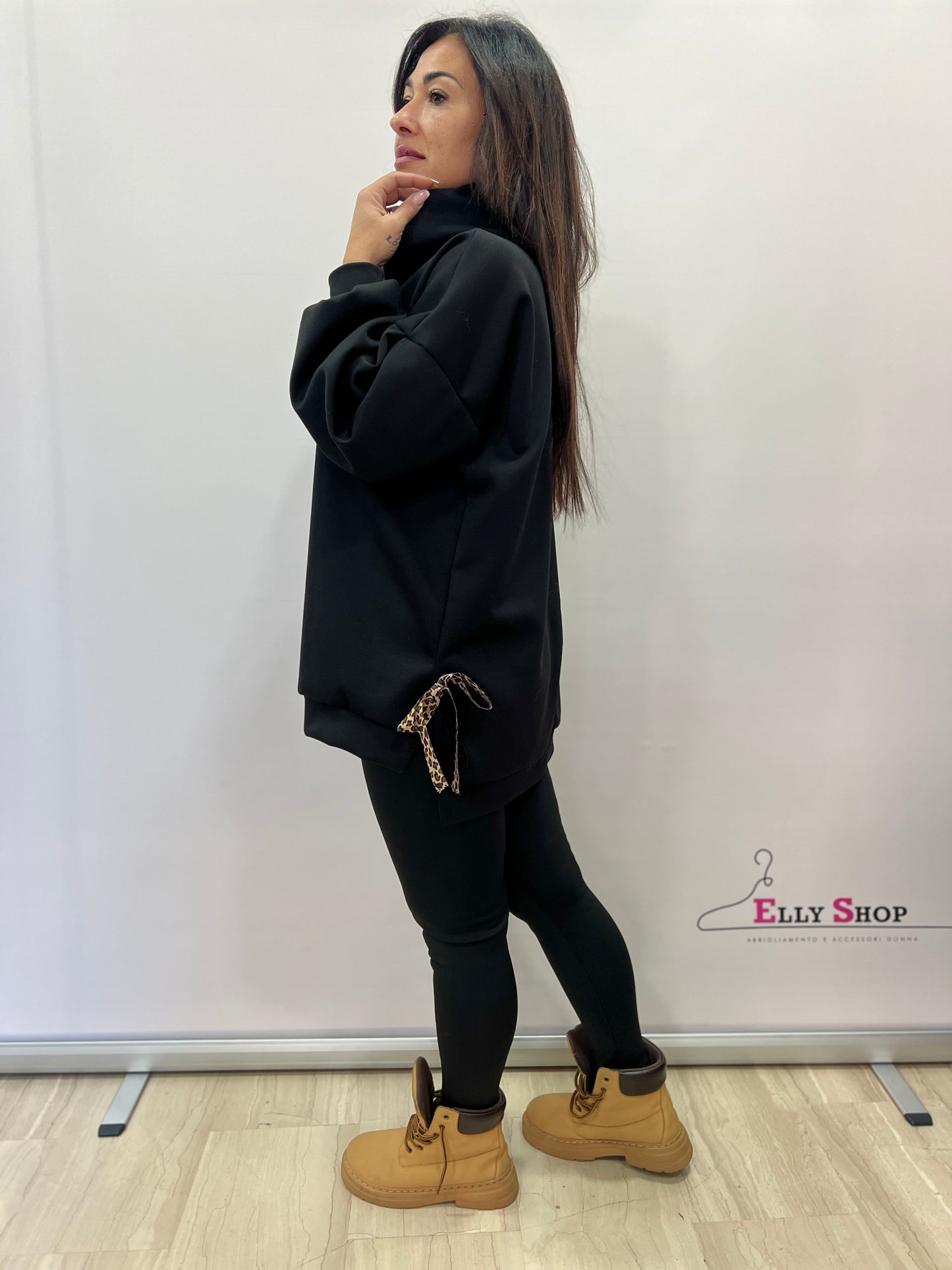 Completo felpa oversize con leggings donna