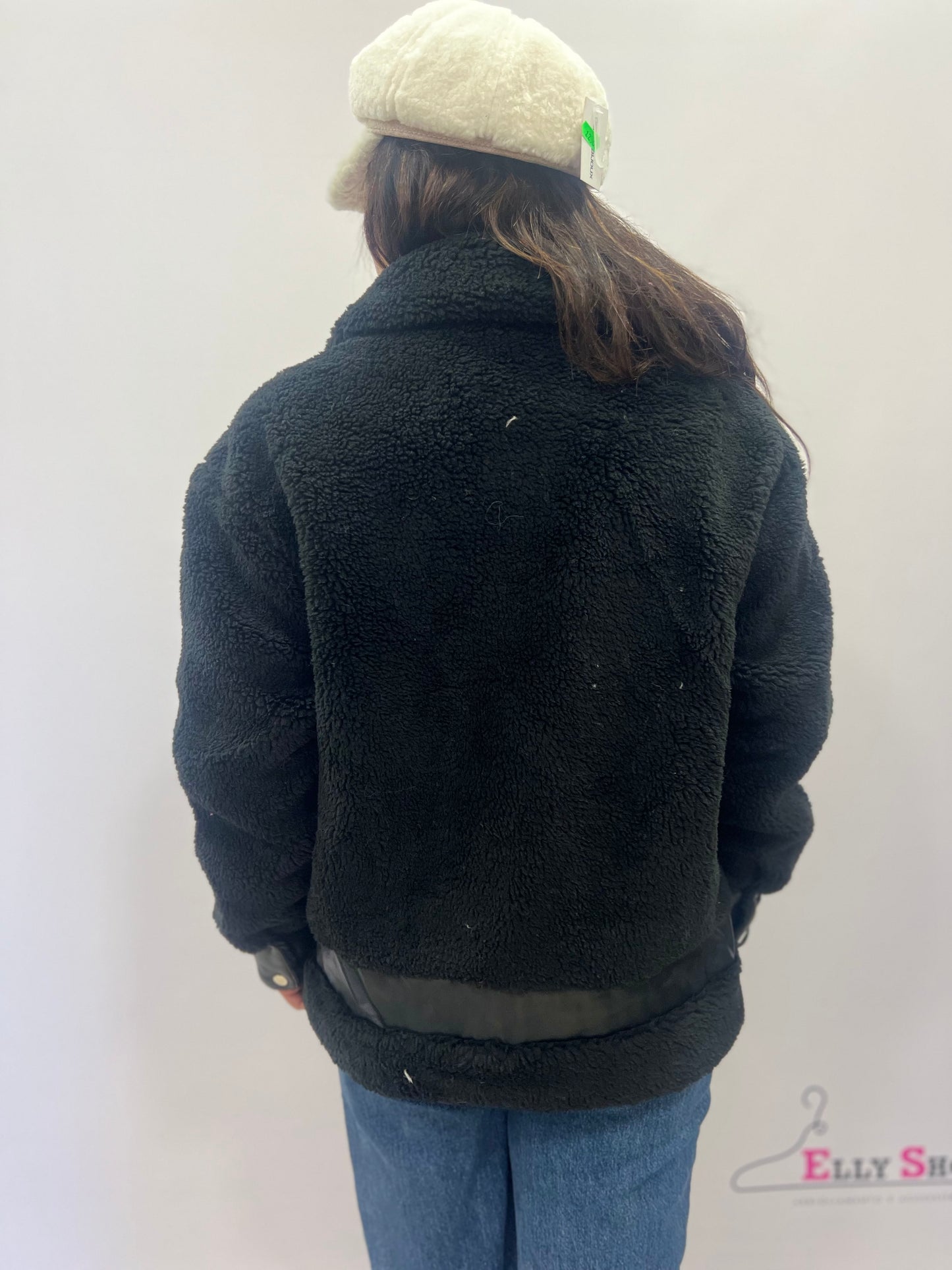 Giacca teddy donna con ecopelle montone