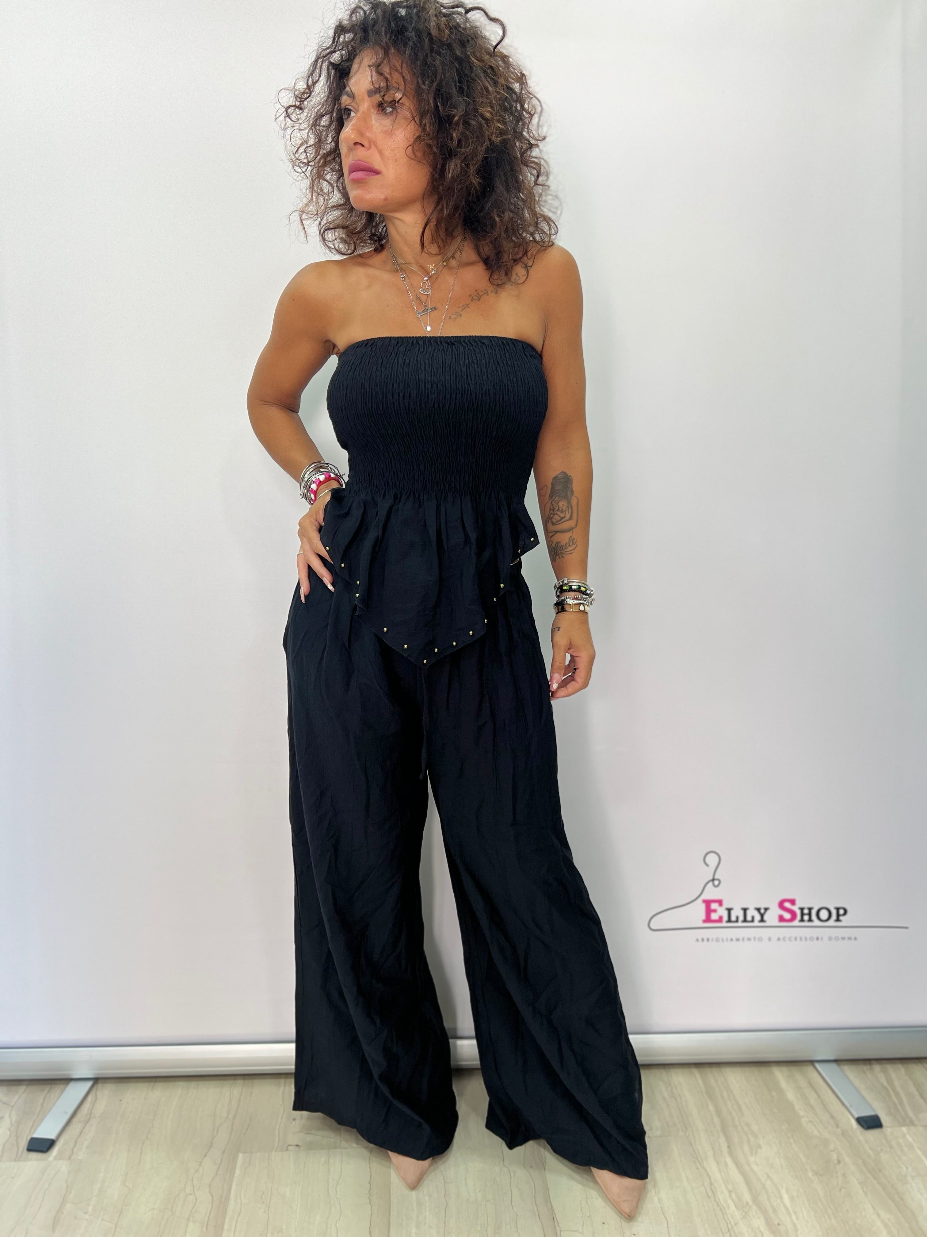 Completo India Donna Top Fascia e Pantalone Palazzo Chic