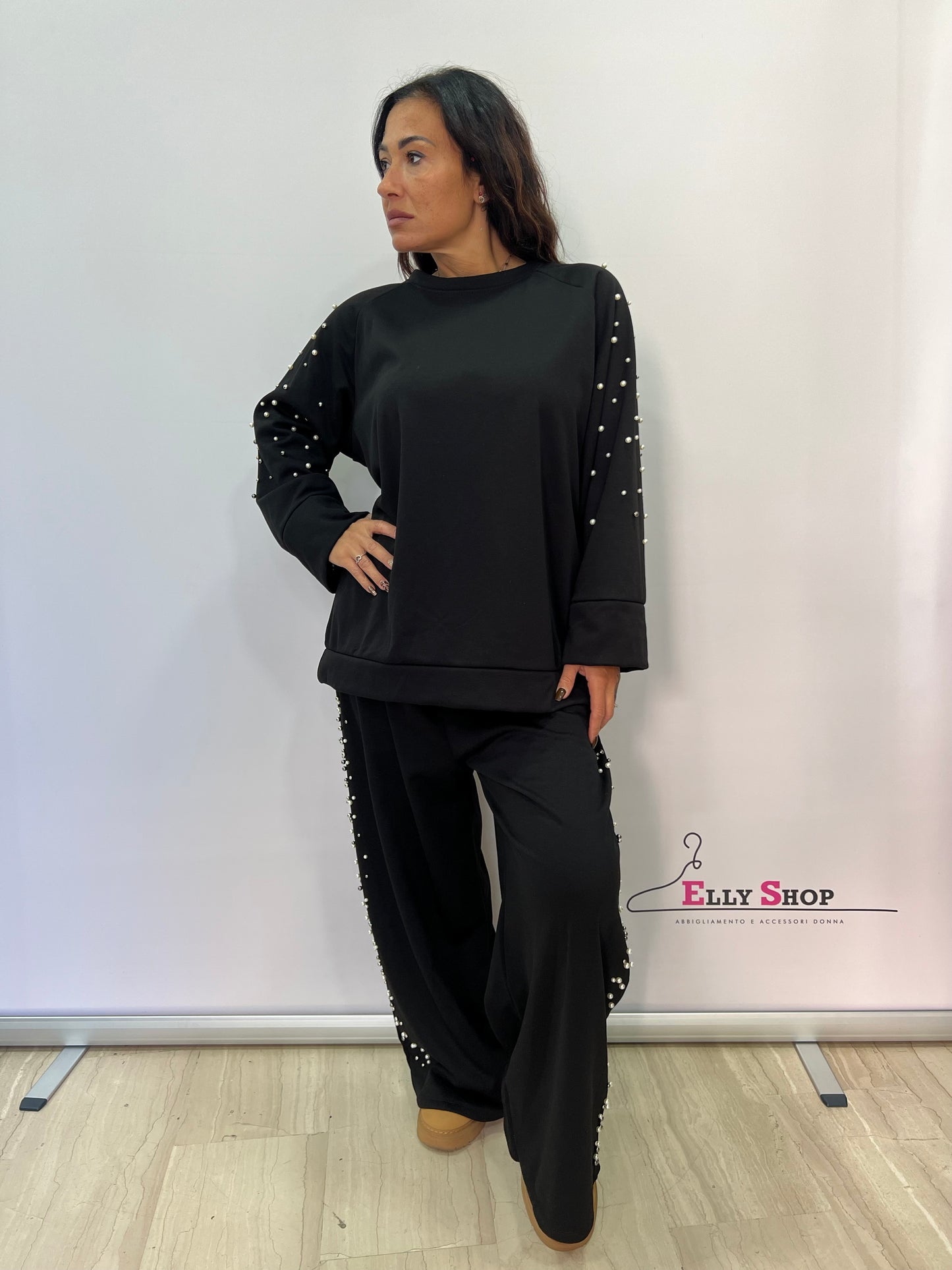 Completo curvy donna con perle decorative