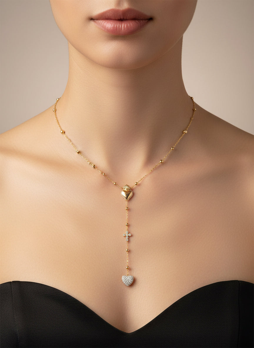 Collana Love - acciaio inox e zirconi