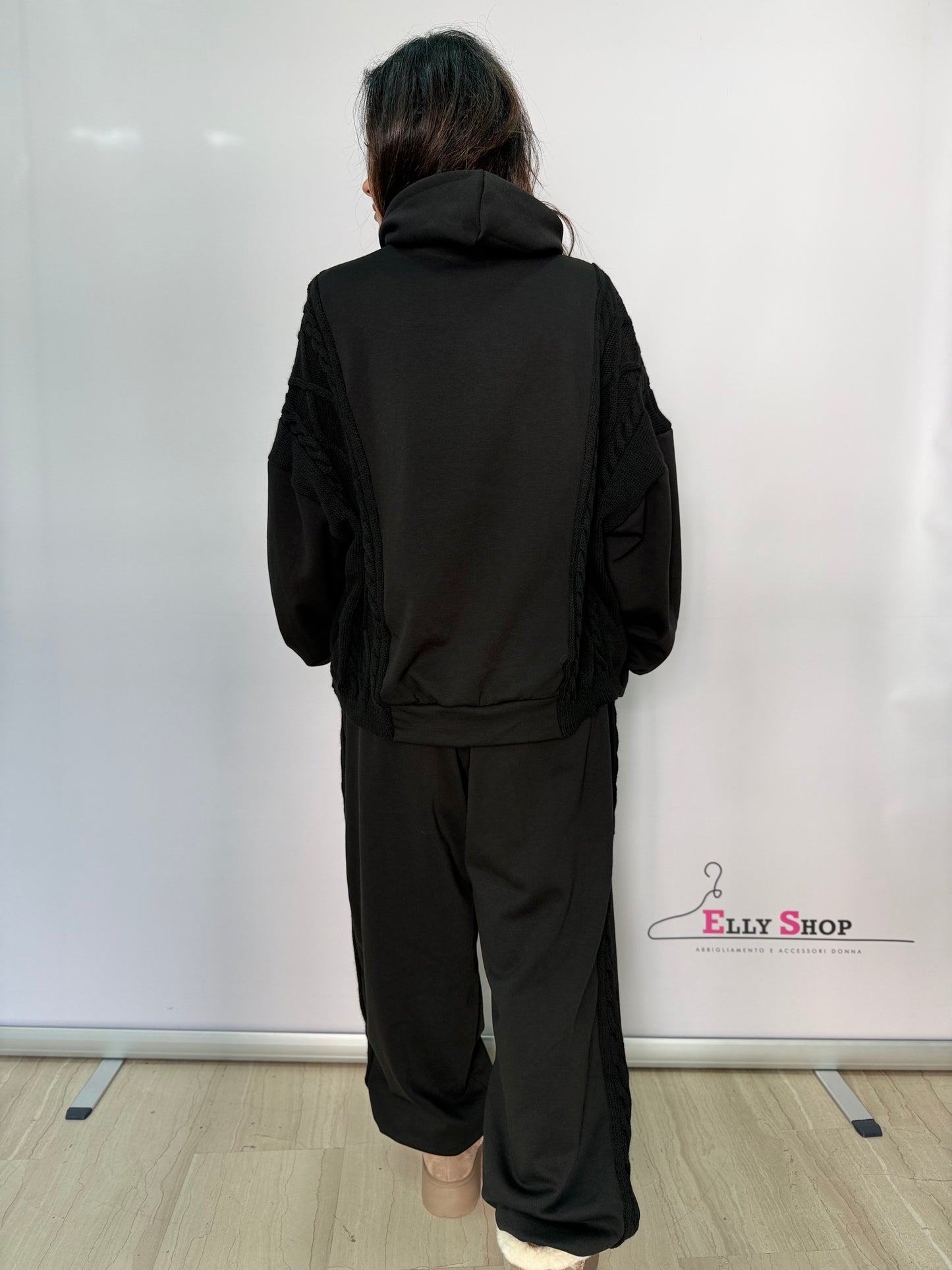 Completo donna curvy felpa e pantalone casual