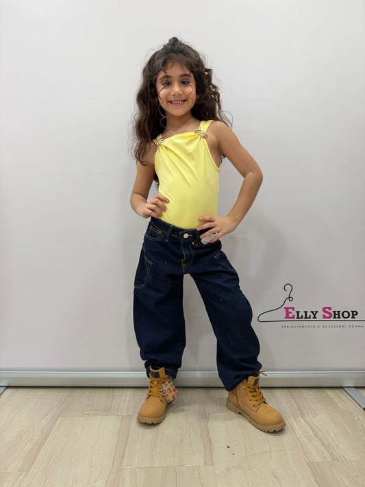 Body bambina con anelli dorati